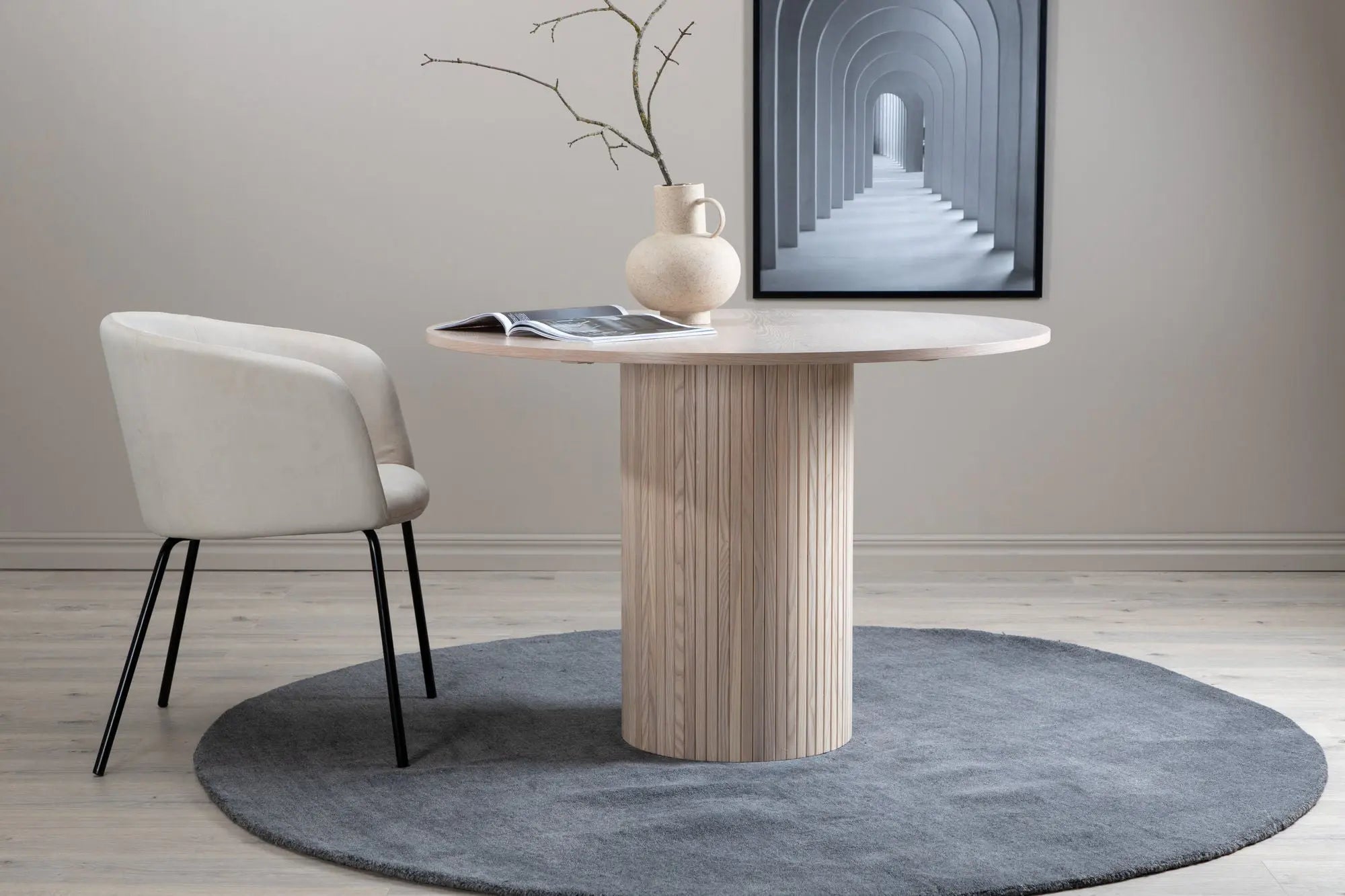 Table à manger ronde Bianca - ø110 - Facettes