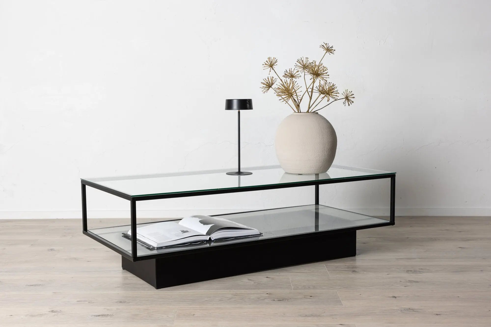 Table basse Maglehem - 37,5 x 130 x 60 - Verre