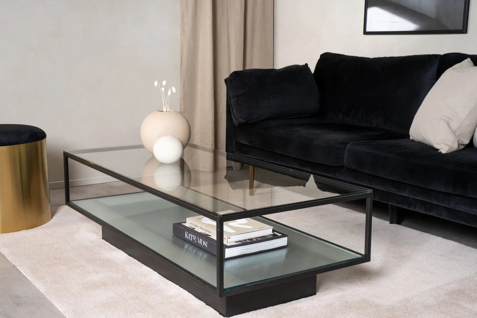 Table basse Maglehem - 37,5 x 130 x 60 - Verre
