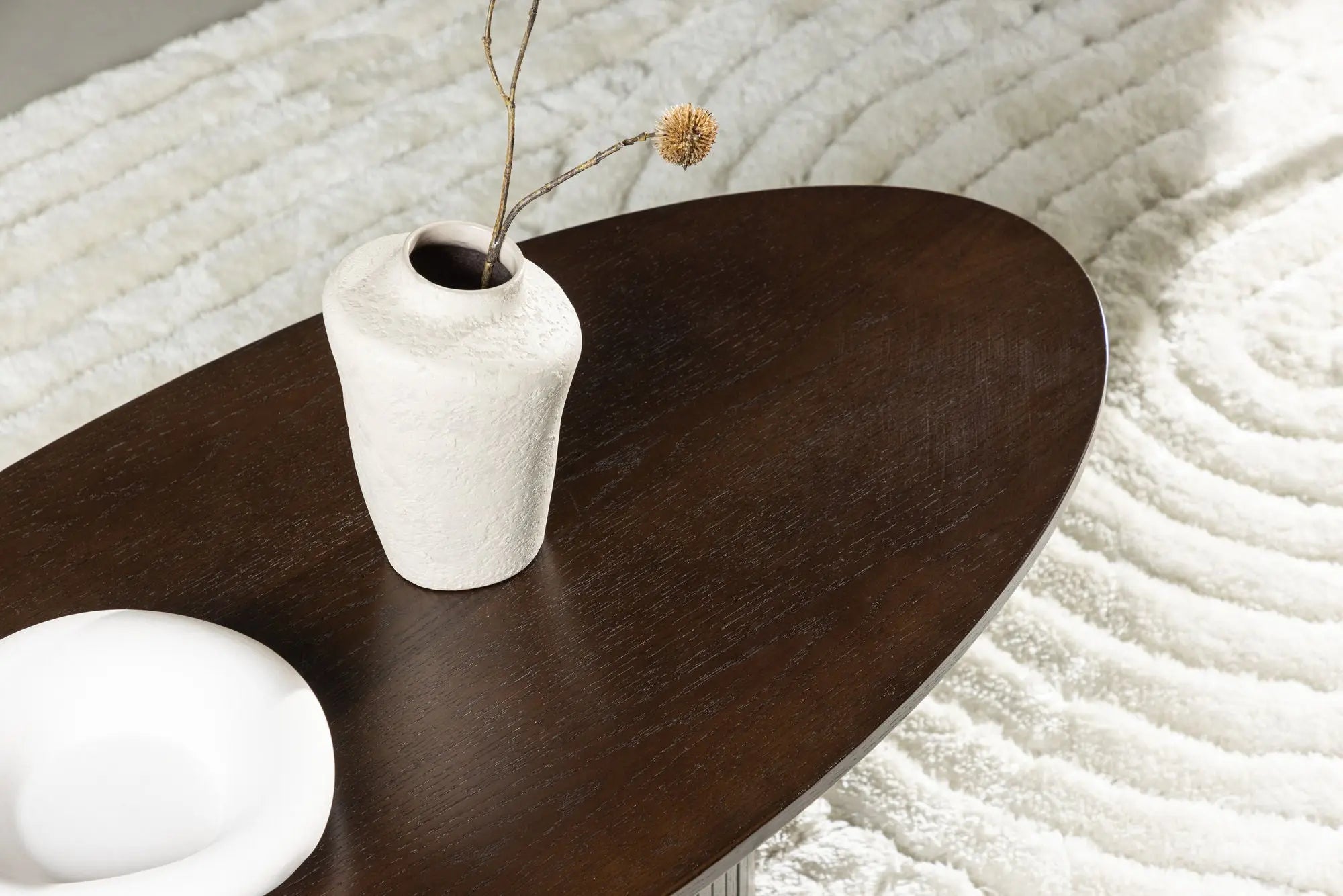 Table basse ovale Bianca - 55 x 120 - MDF
