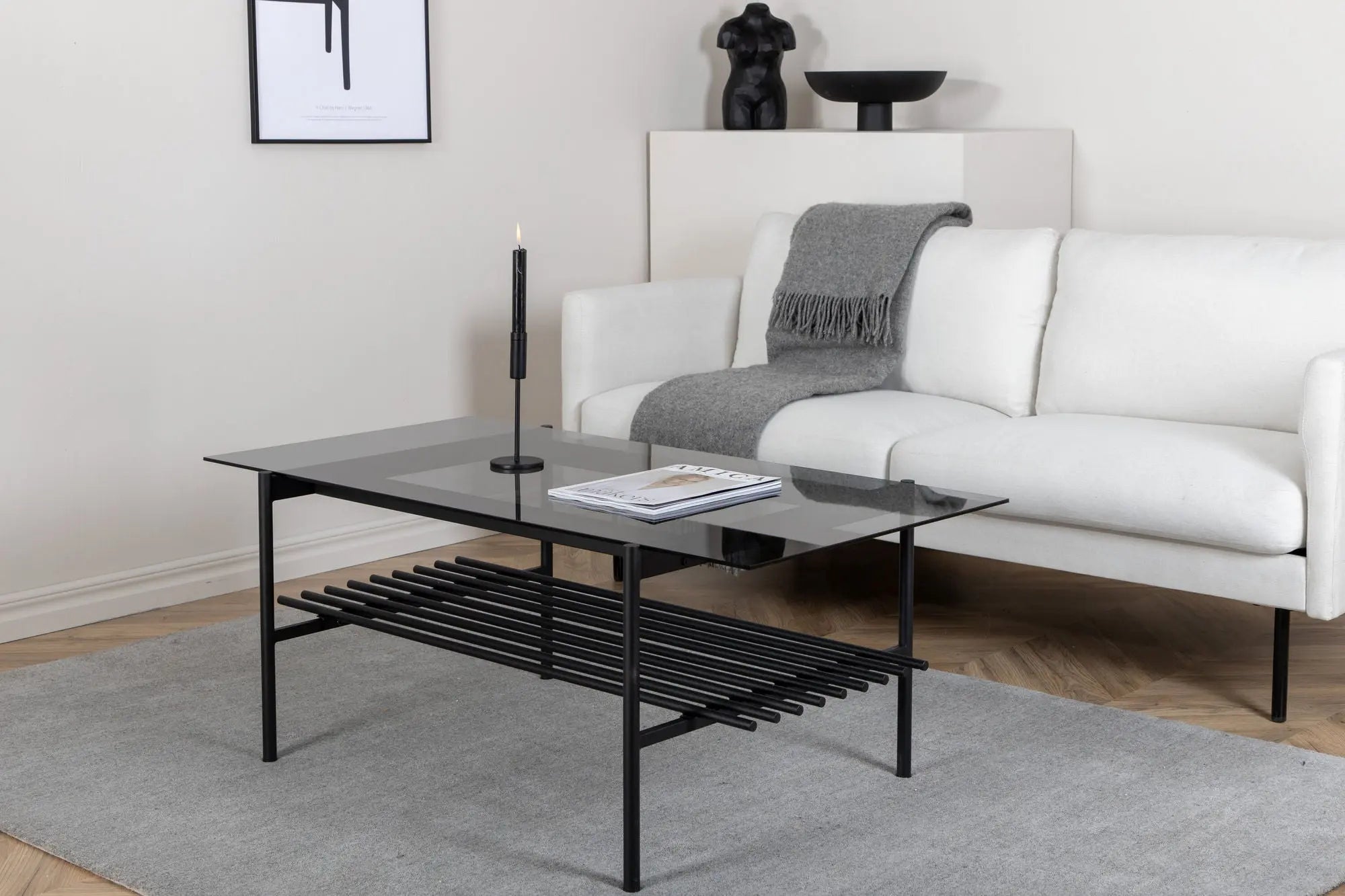 Table basse rectangulaire Von Staf - 48 x 120 x 60 - Verre