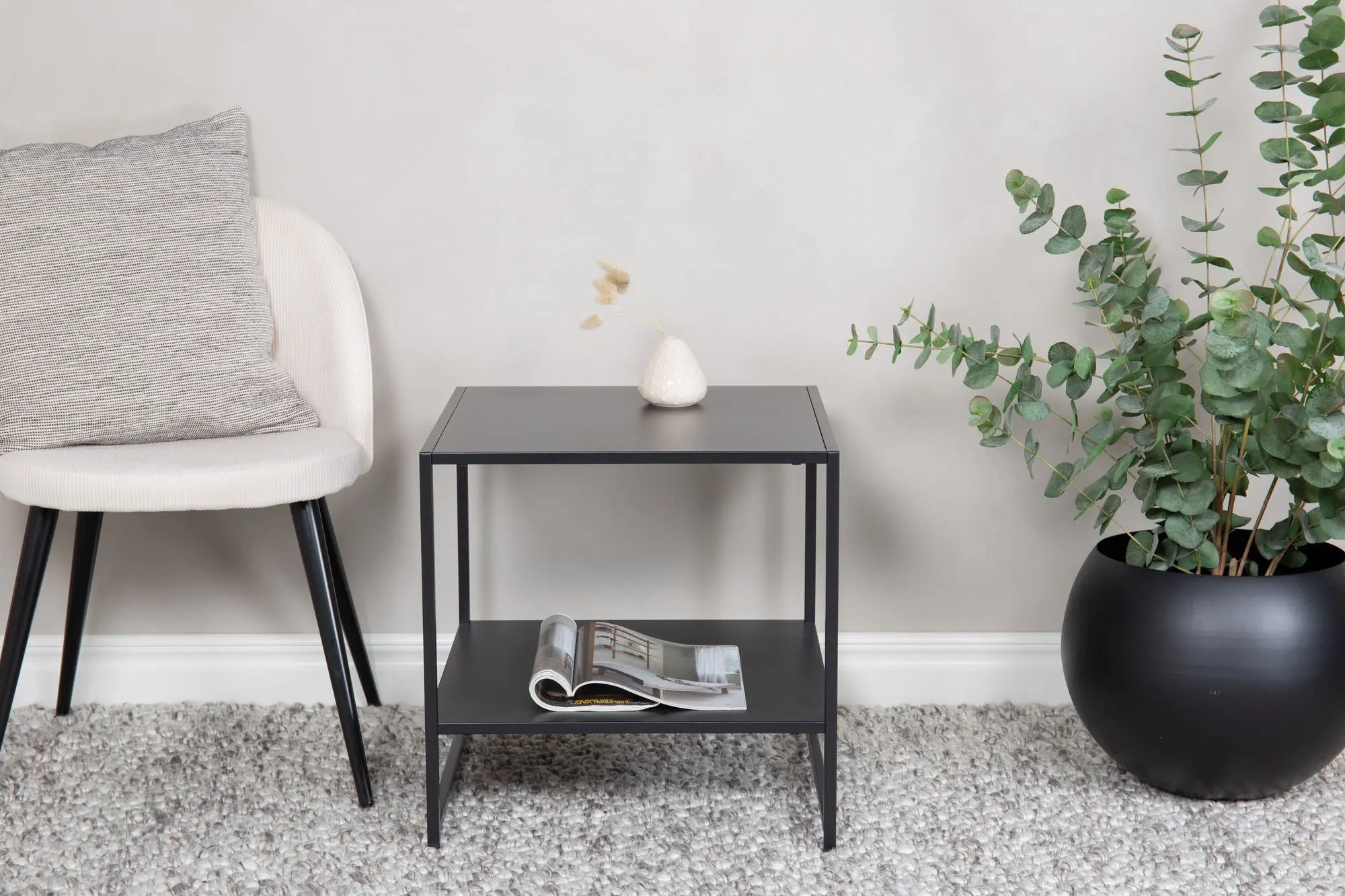 Table d'appoint avec étagère Staal - 50 x 50 - Acier