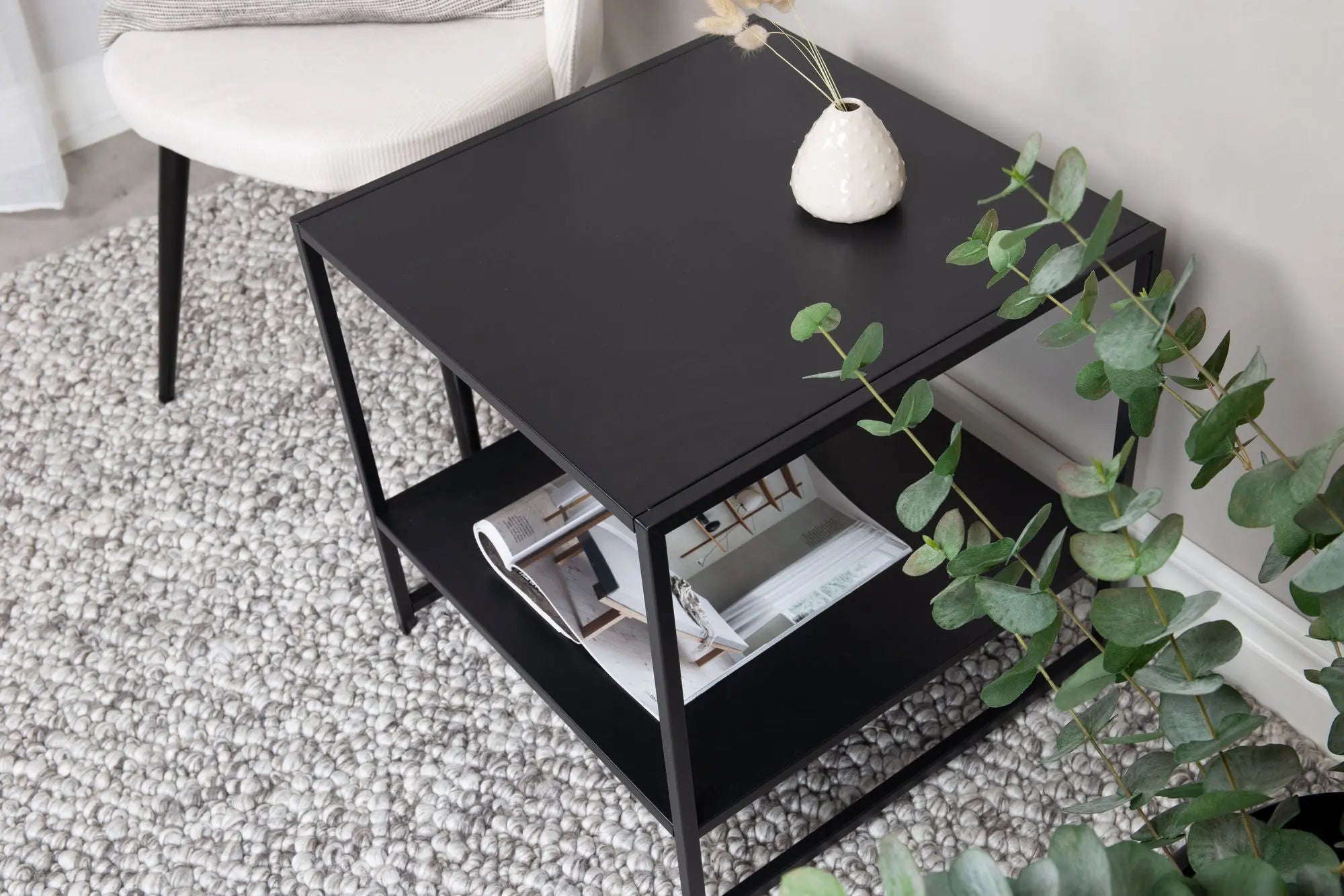 Table d'appoint avec étagère Staal - 50 x 50 - Acier