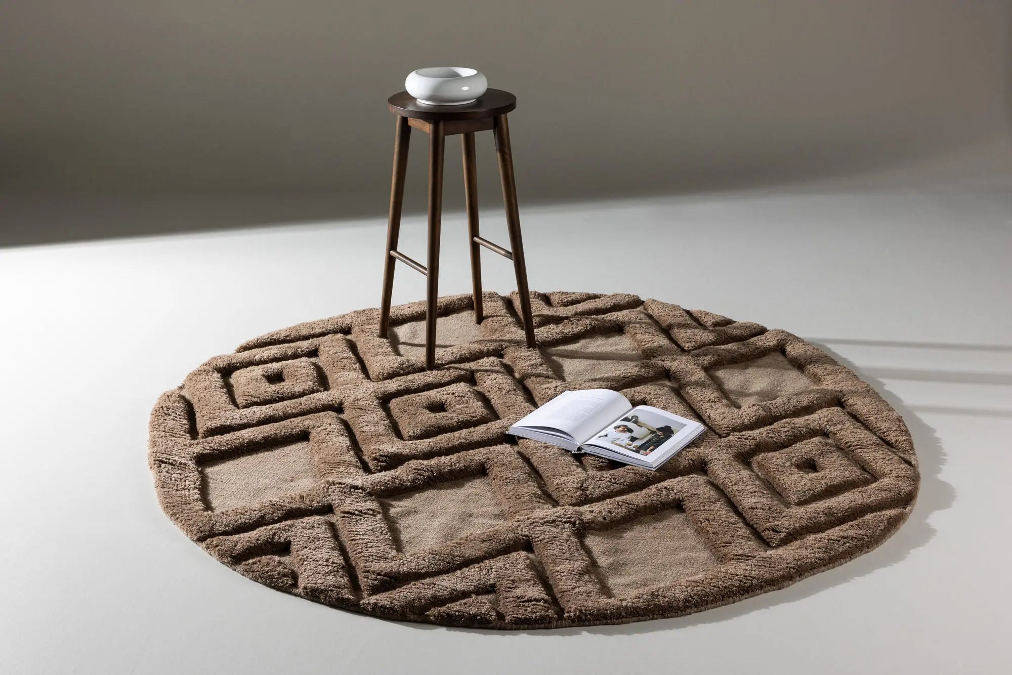 Tapis en laine rond Dahlia - 200*200cm - ø200 - Laine