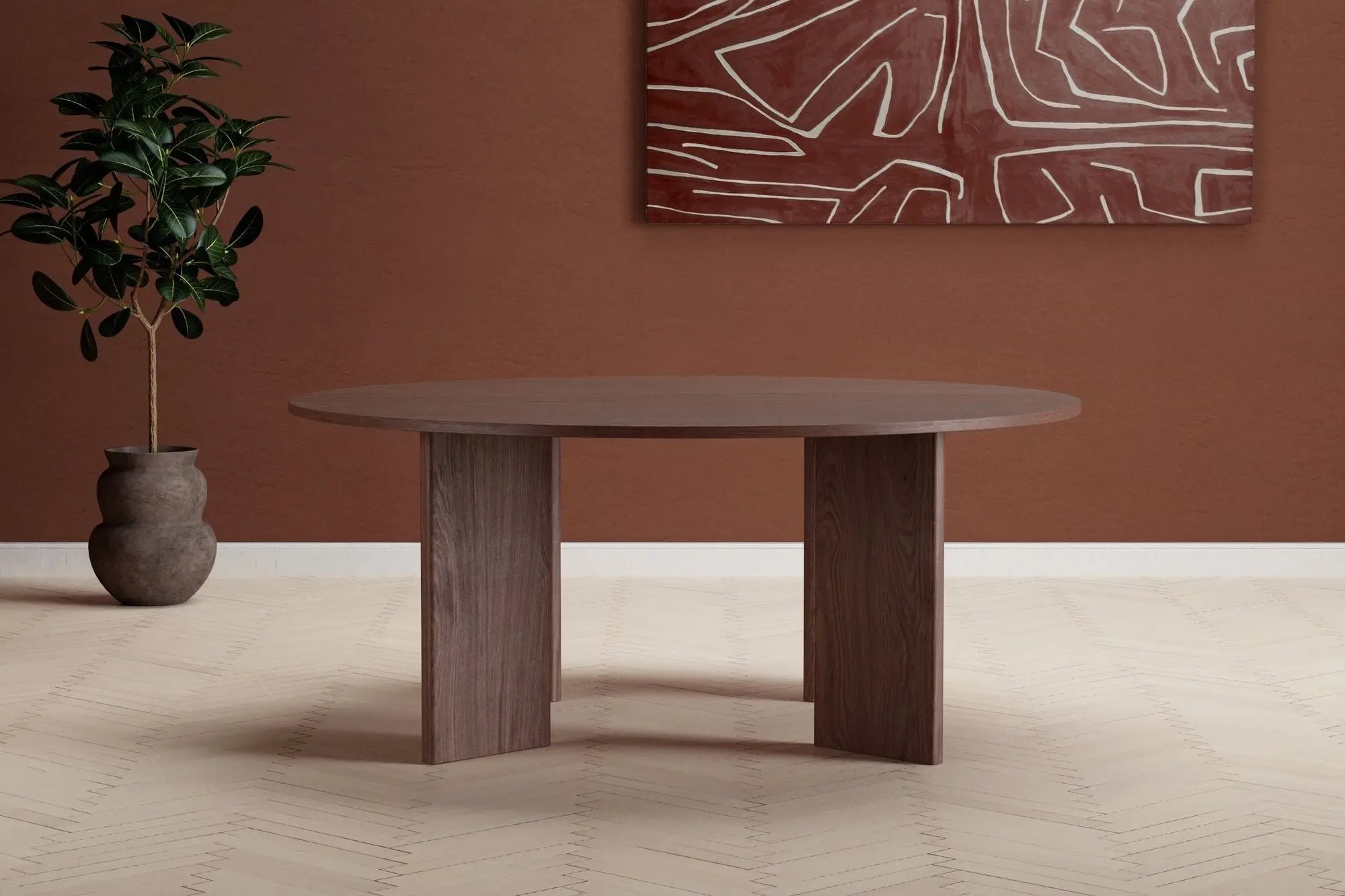Graos Round Dining Table - Mocca / MDF Loome