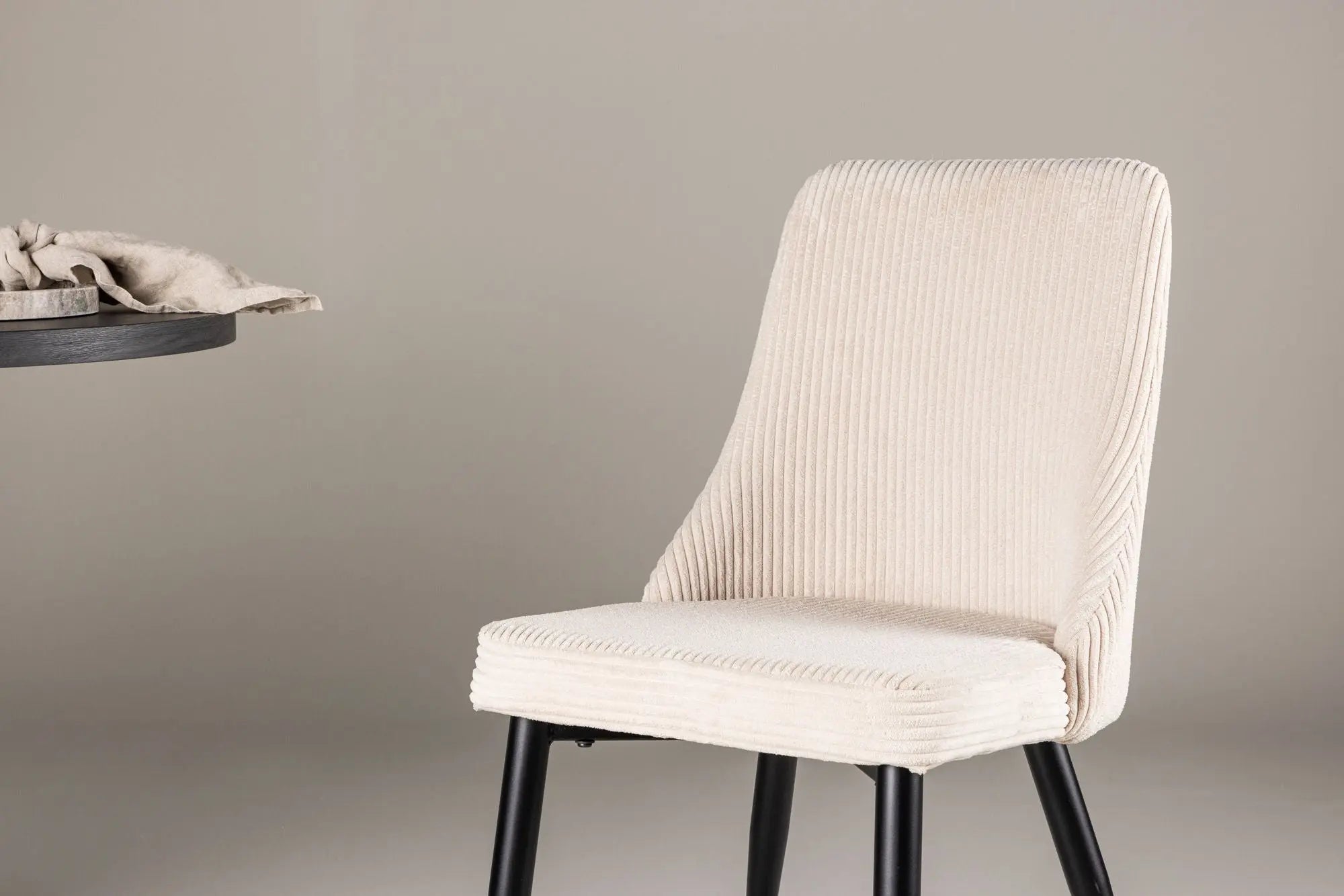 Lot de 2 chaises de salle à manger Leone - 57*48*89 - Polyester velours côtelé
