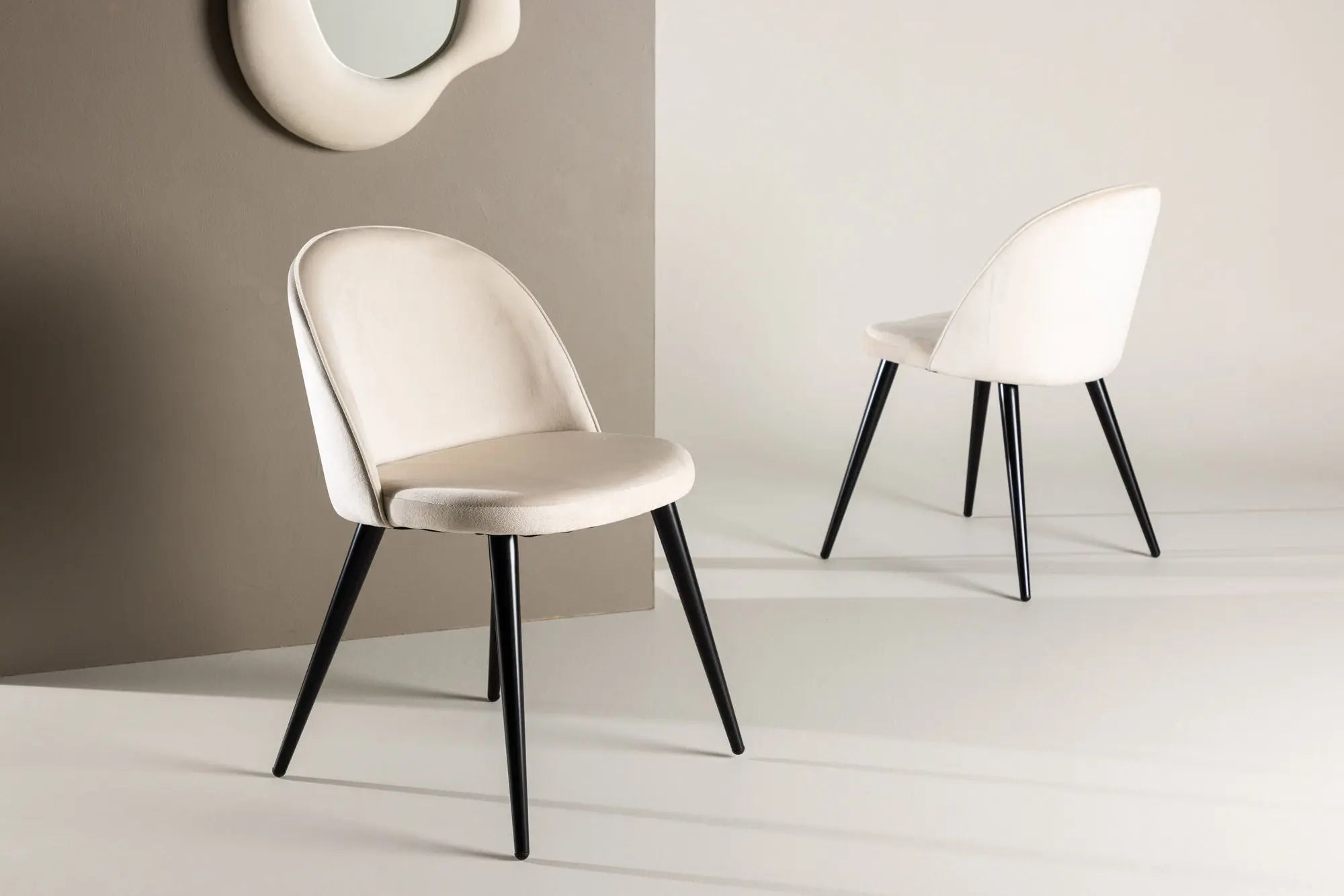 Lot de 2 chaises de salle à manger Velvet - 57 x 50 x 76,5 - Polyester Velvet