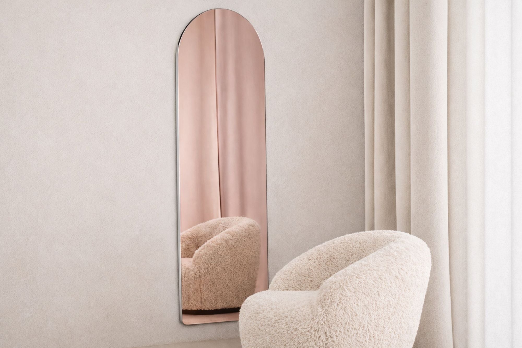 Sarasota Mirror 66x193 cm - Rosegold Glass Loome