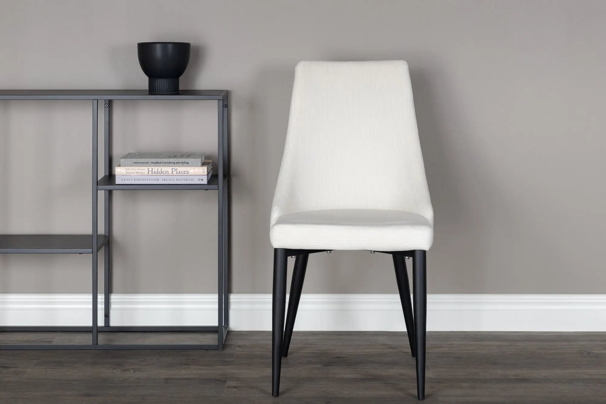 Chaise de salle à manger Leone - D630 x W475 x H915MM - Polyester velours côtelé