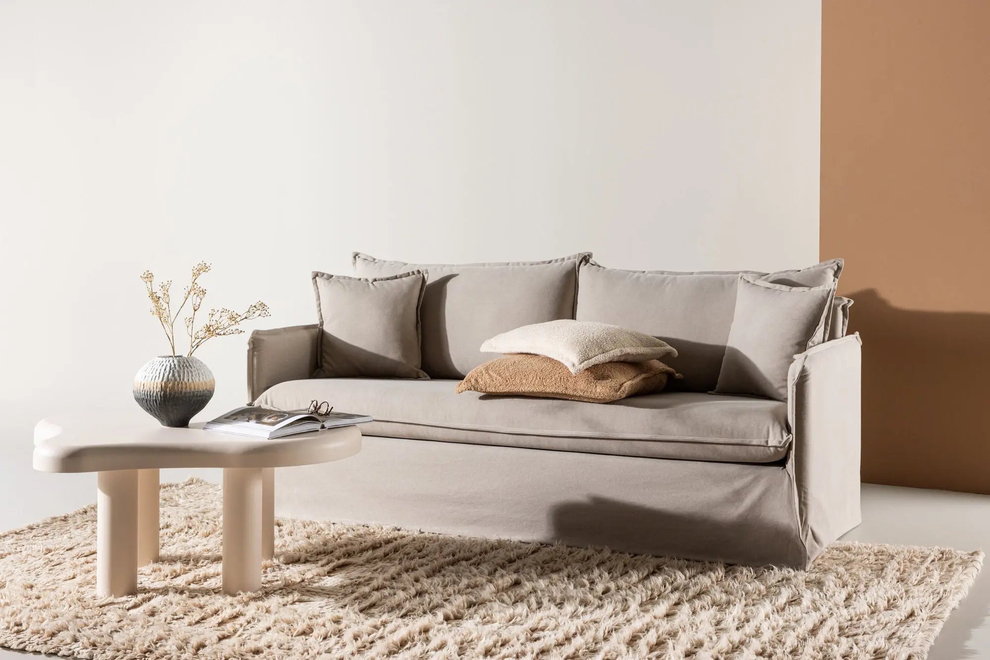 Canapé 3 places Nova - 200 x 94 - Polyester Lin