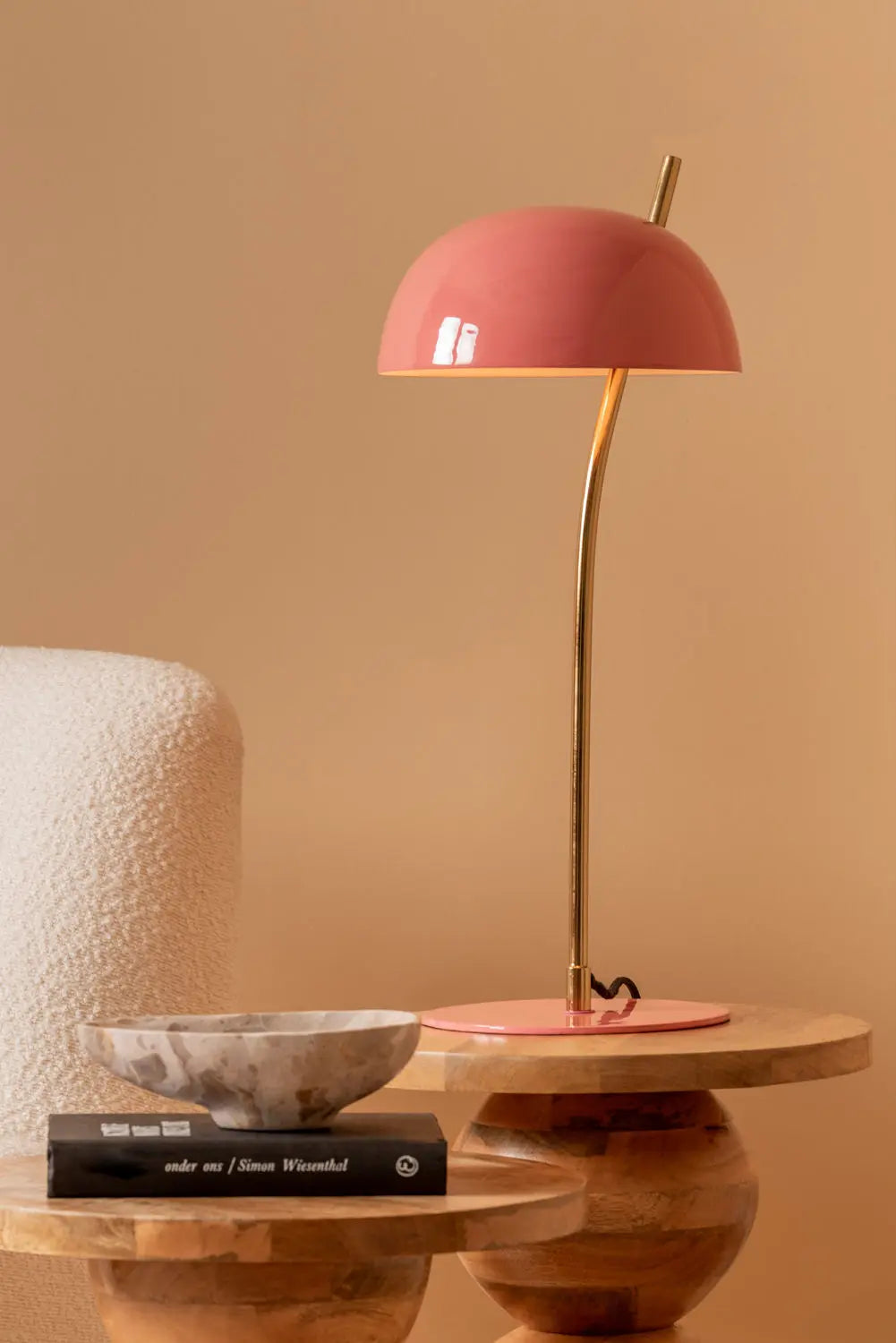 Table lamp Vivo enamel rose tan