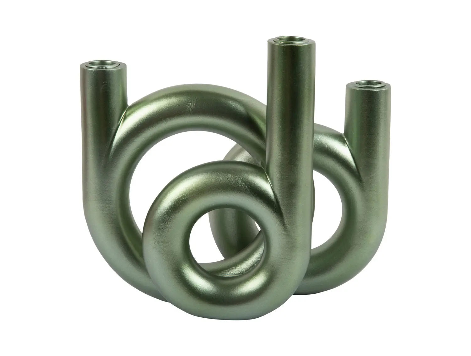 Candle holder Rings medium metallic jungle green