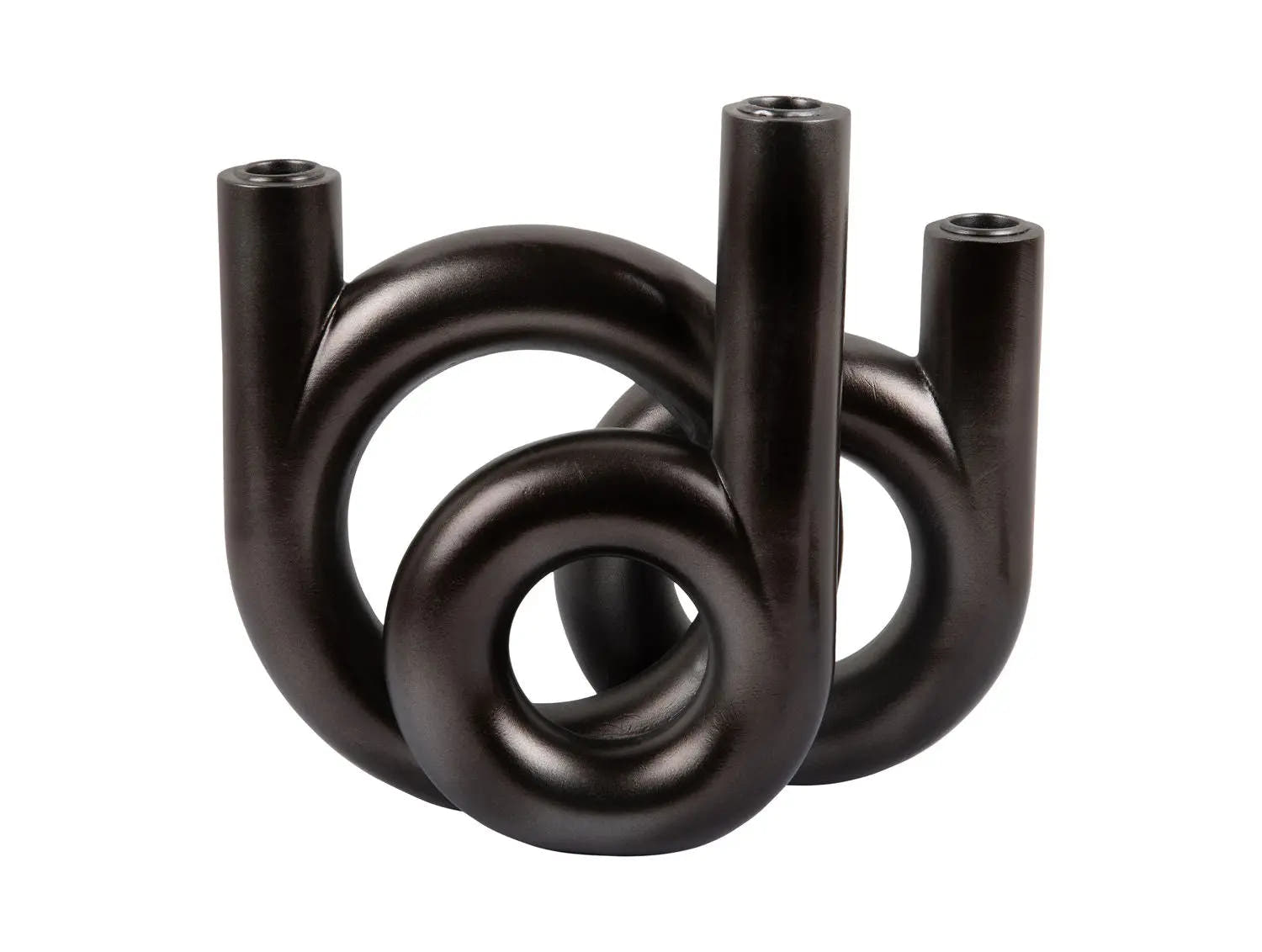 Candle holder Rings medium metallic dark grey