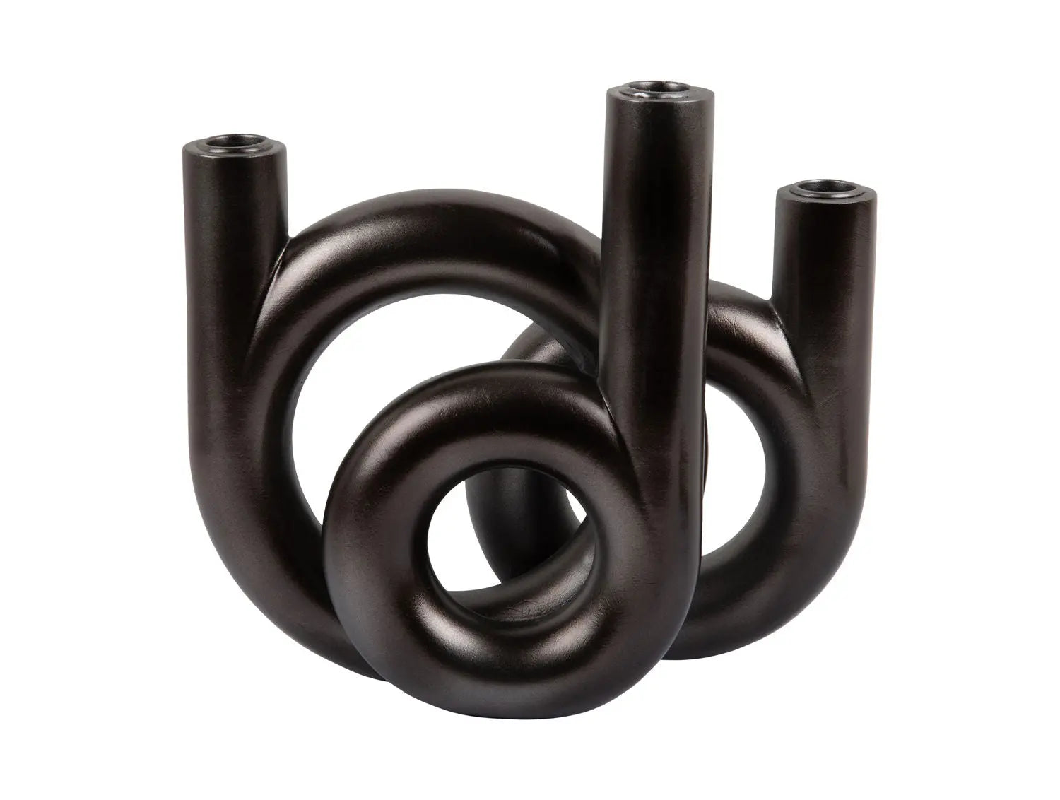 Candle holder Rings medium metallic dark grey