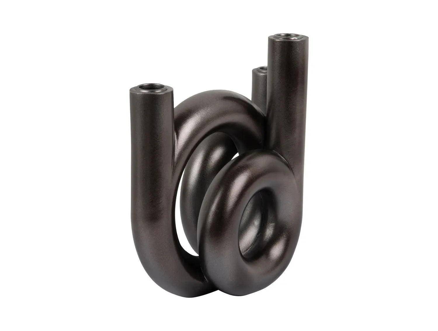 Candle holder Rings medium metallic dark grey