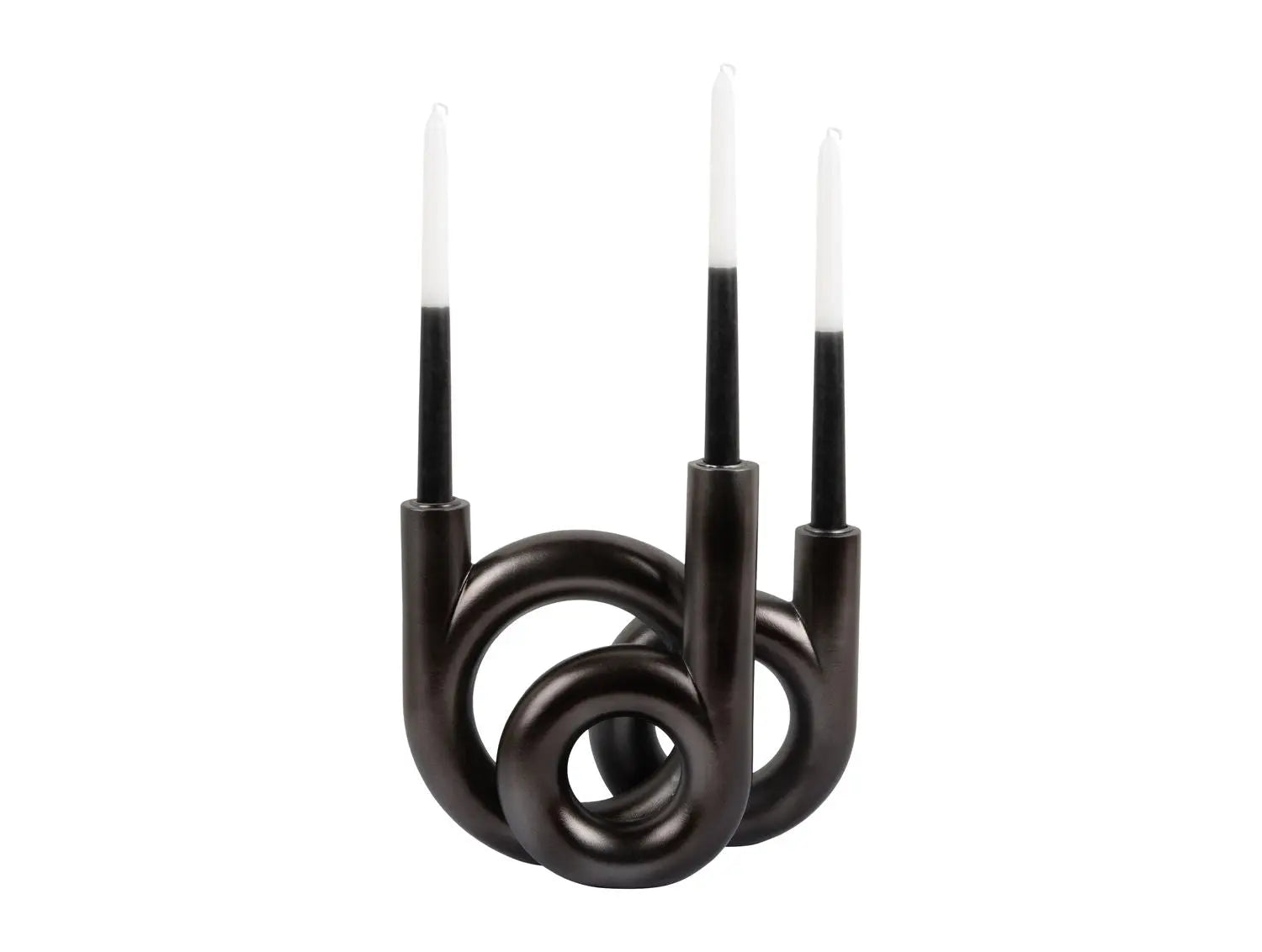 Candle holder Rings medium metallic dark grey