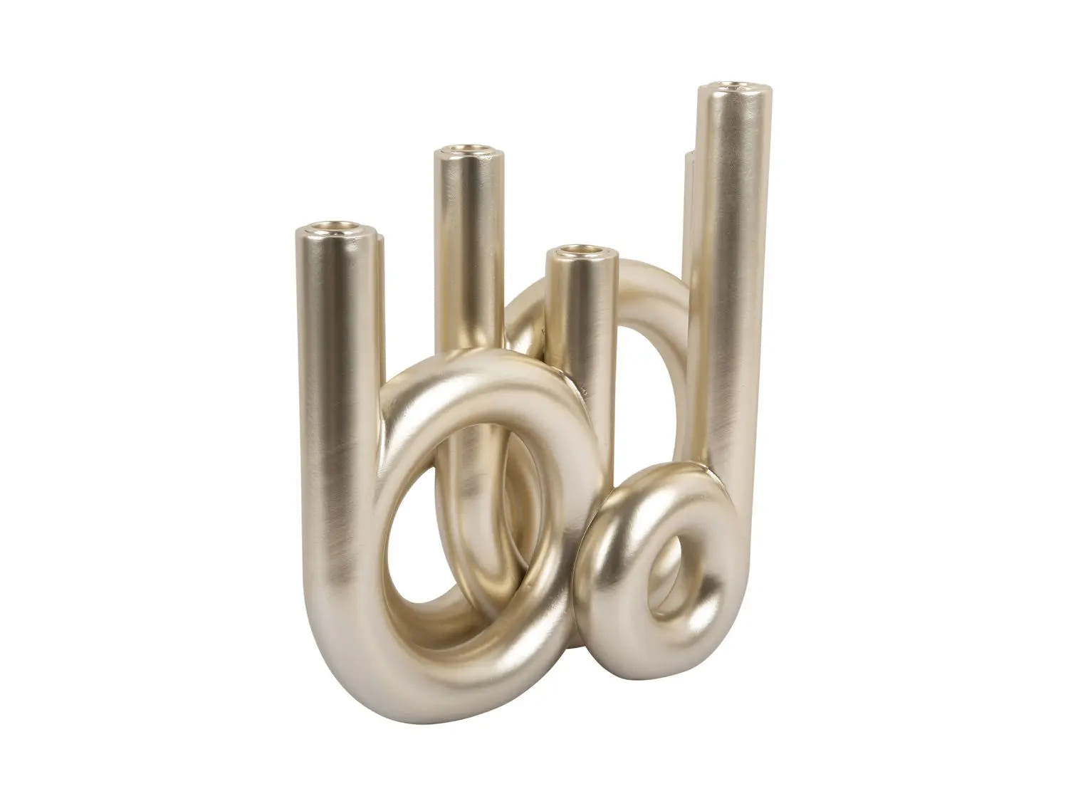 Candle holder Rings large metallic gold