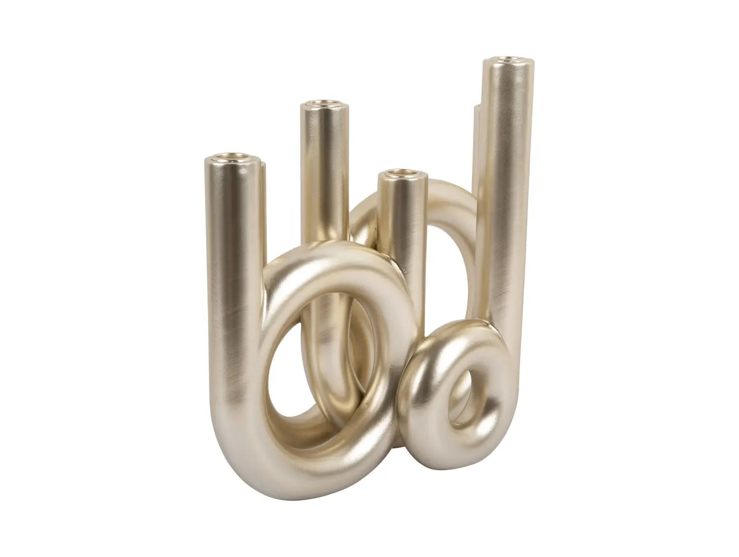 Candle holder Rings large metallic gold