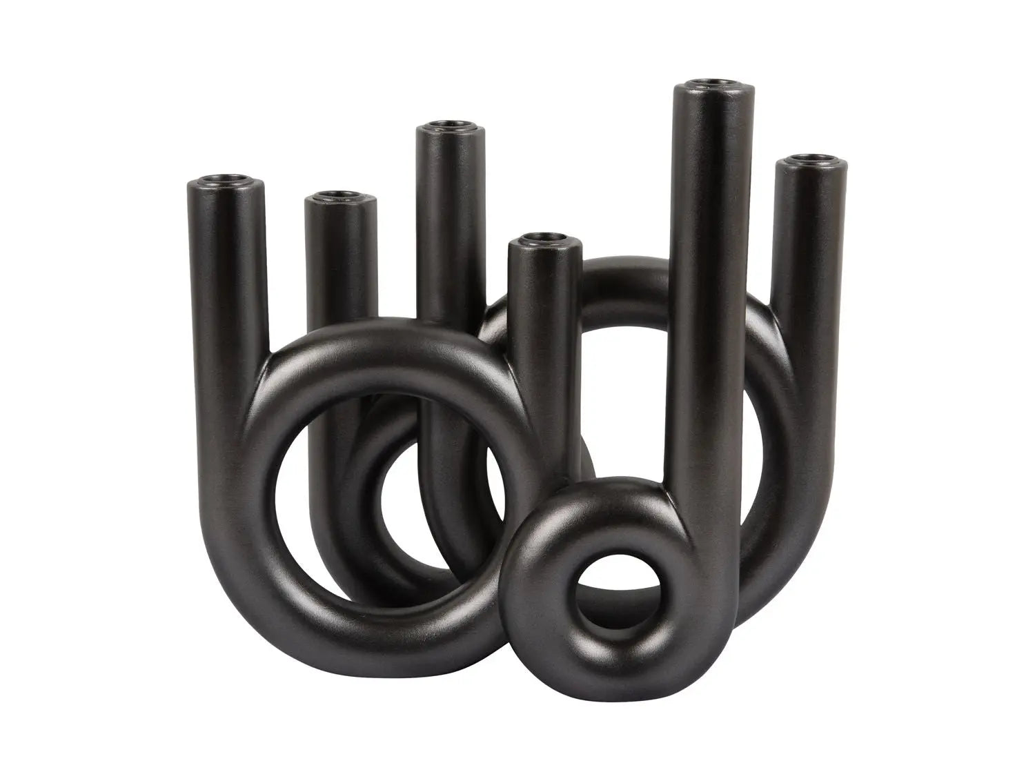 Candle holder Rings large metallic dark grey