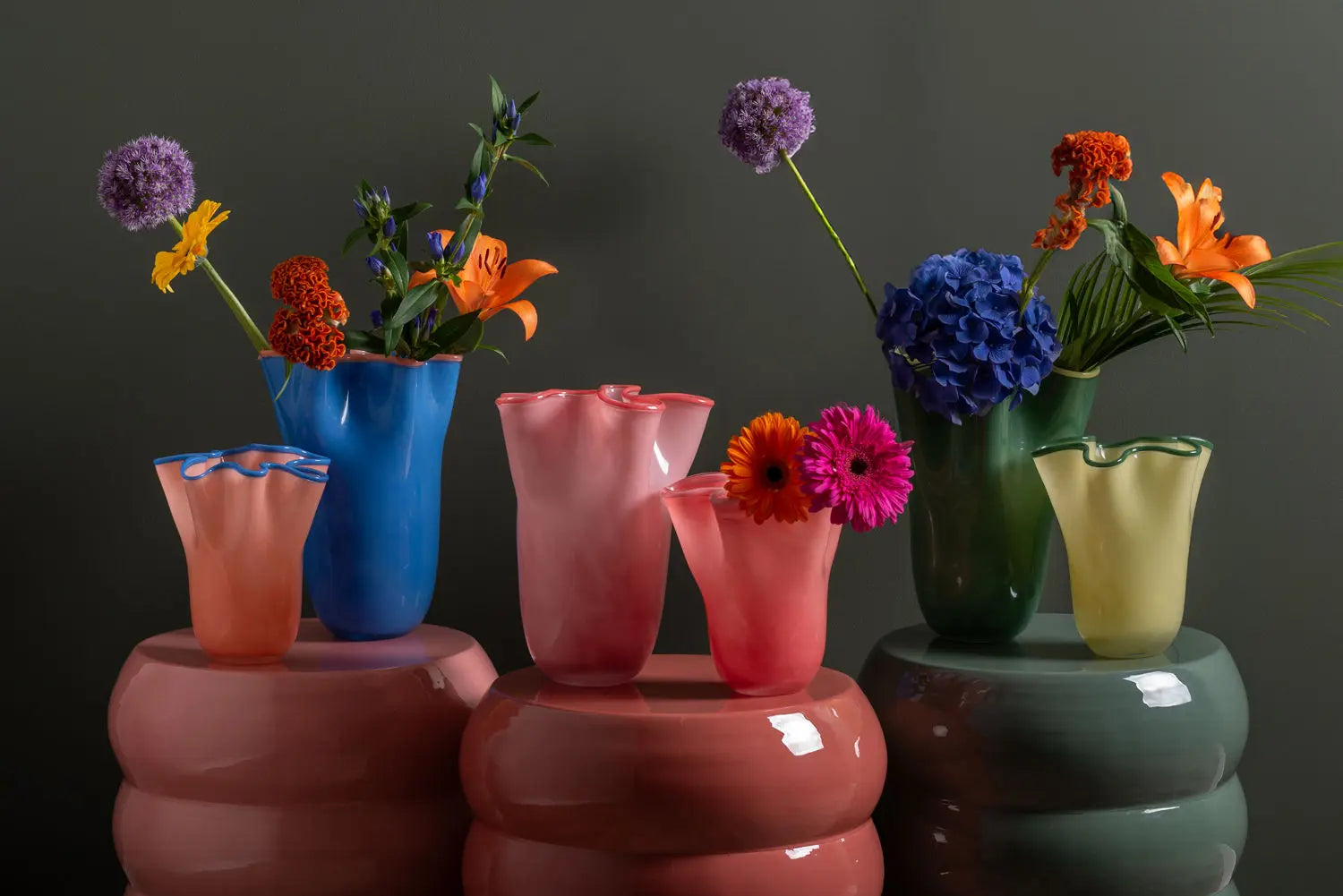 Vase Ruffles en verre