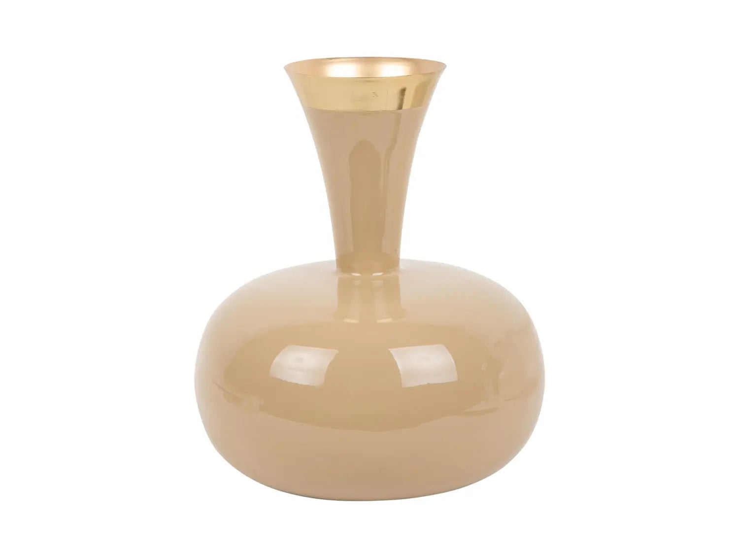 Vase Yara large enamel soft brown