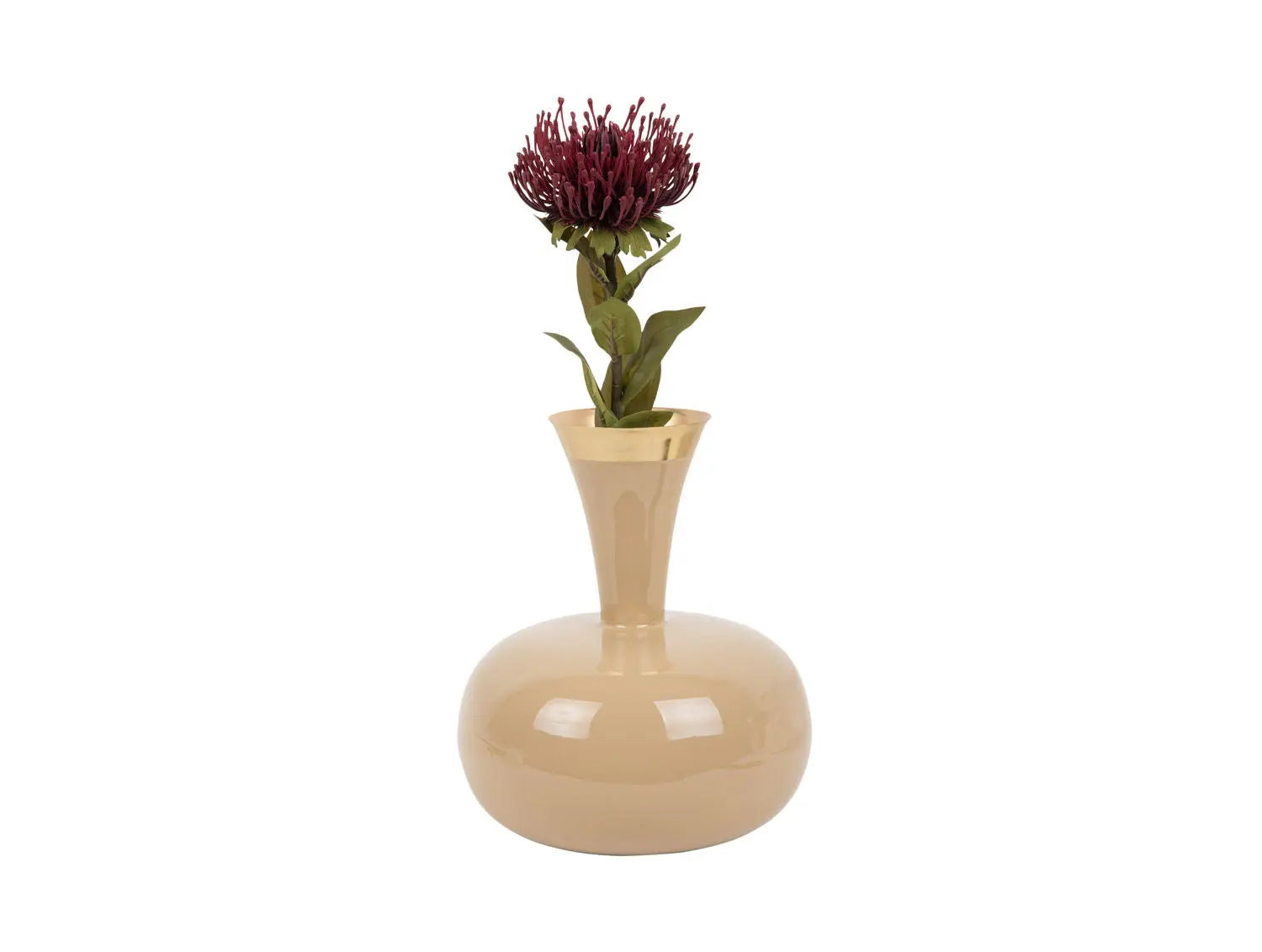 Vase Yara large enamel soft brown