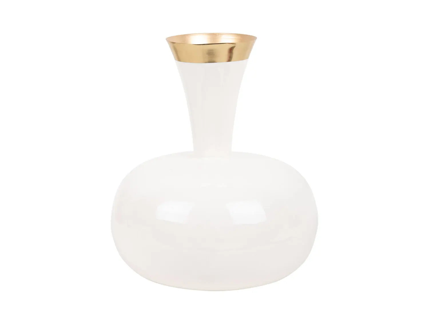 Vase Yara large enamel white - L 25 cm x H 29 