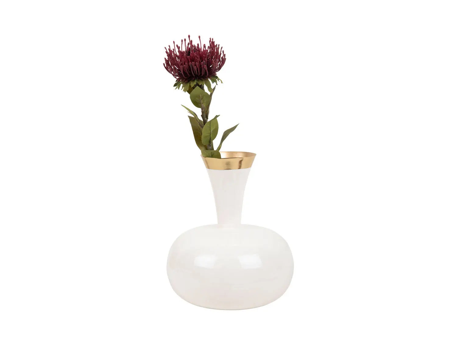 Vase Yara large enamel white - L 25 cm x H 29 