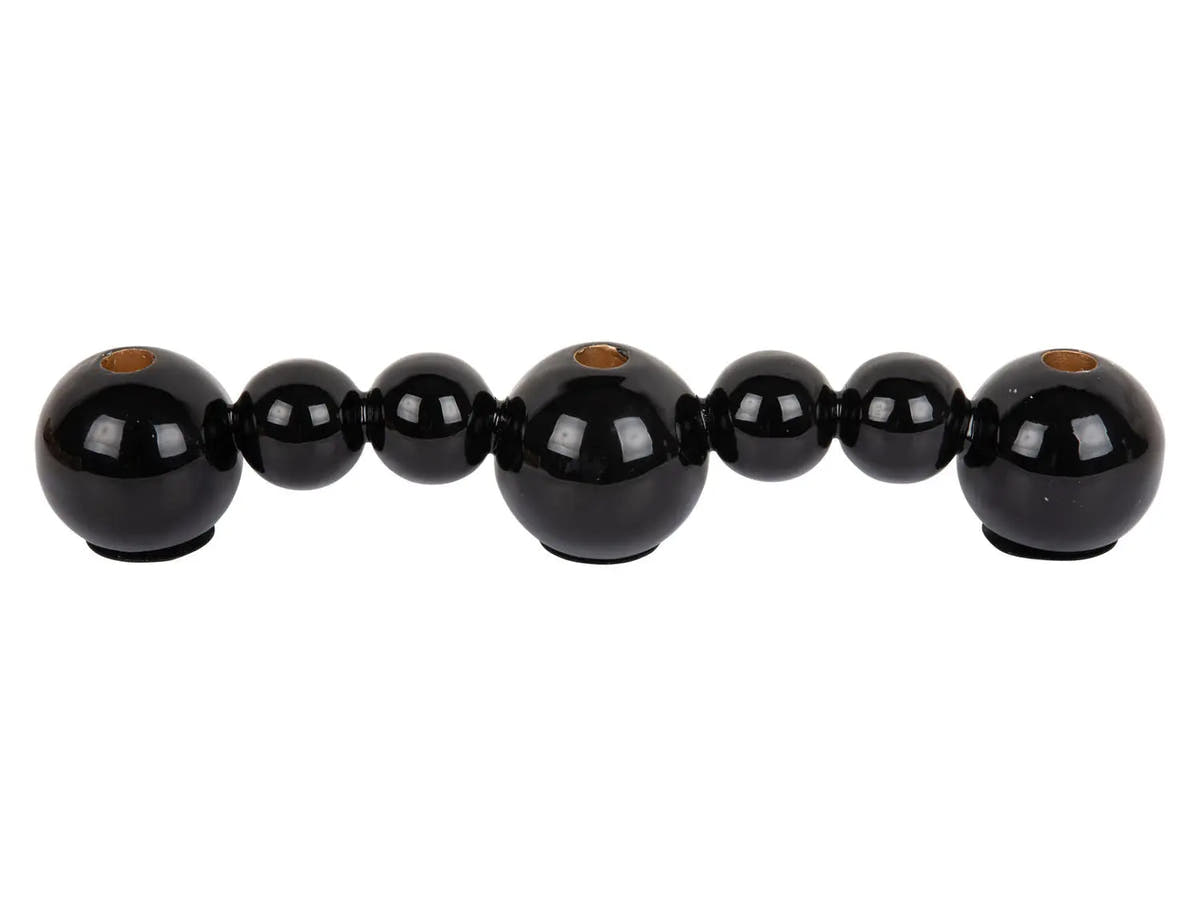 Candle holder Bubbles straight enamel black