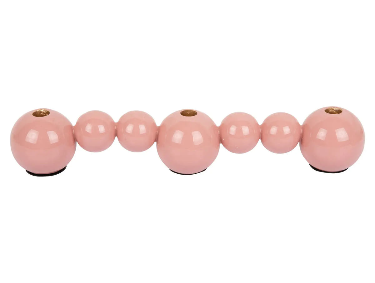 Candle holder Bubbles straight enamel flamingo pink