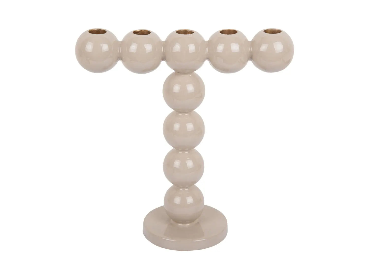 Candle holder Bubbles high enamel warm grey