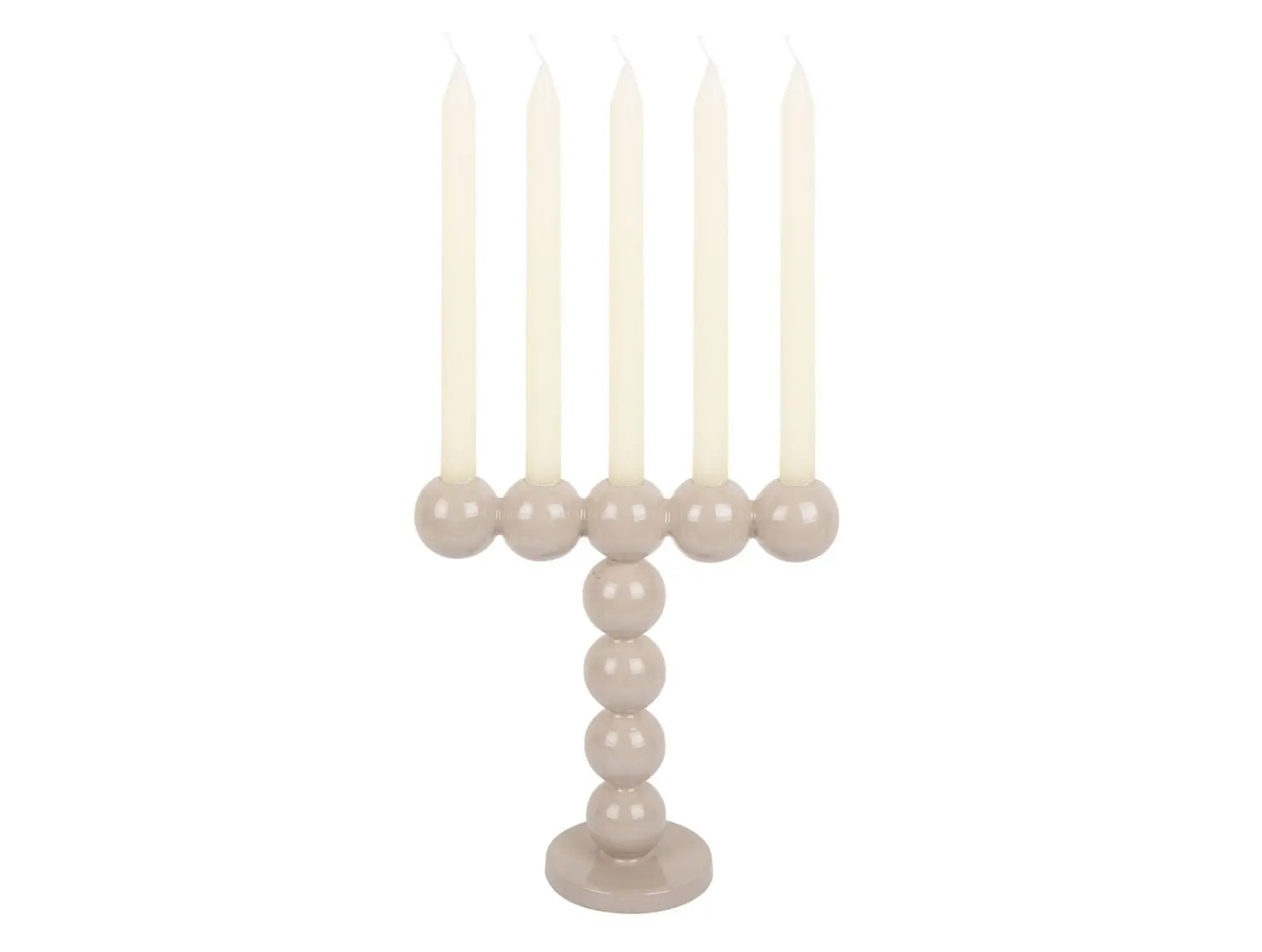 Candle holder Bubbles high enamel warm grey