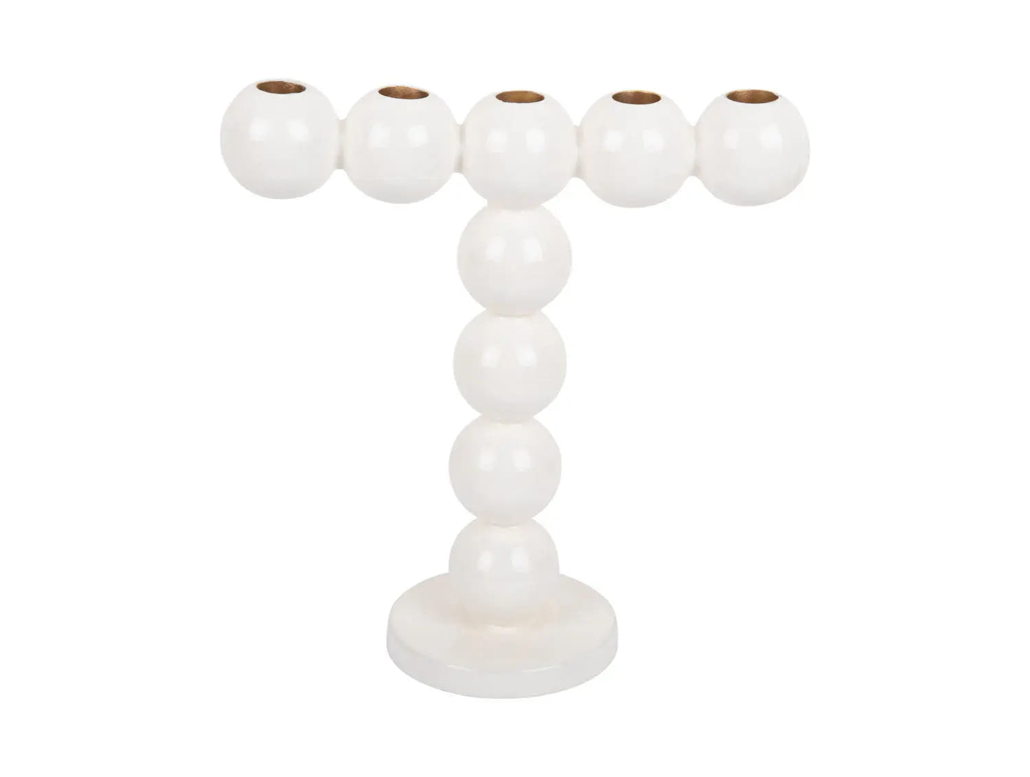 Candle holder Bubbles high enamel white