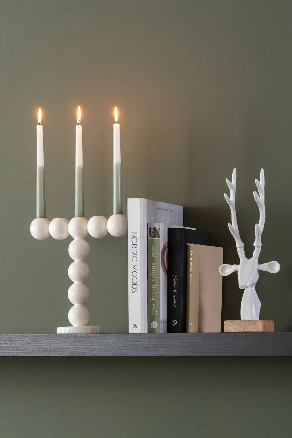 Candle holder Bubbles high enamel white