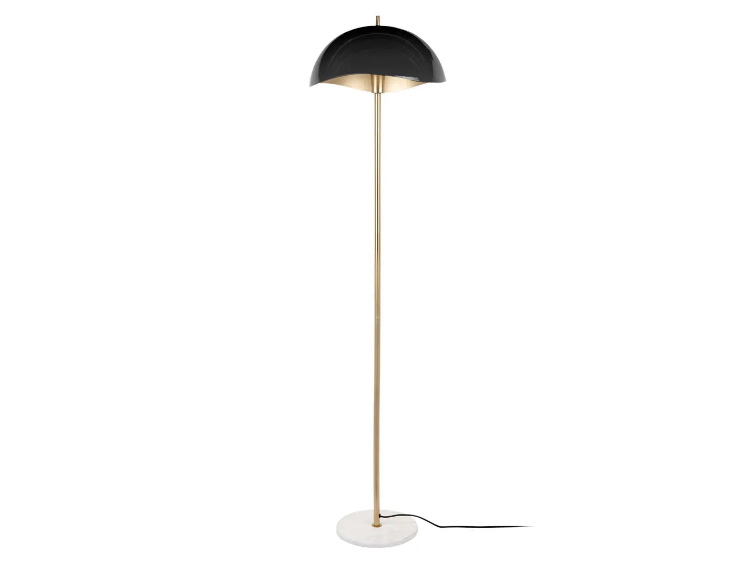 Floor lamp Waved enamel black - L 40 cm x H 154 cm x D 40