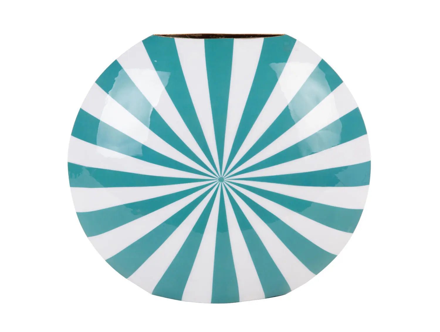 Vase Candy Swirl large enamel turquoise blue & white