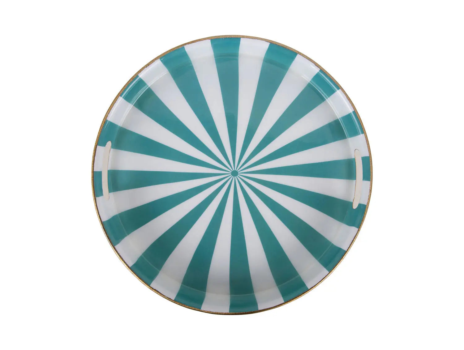 Tray set Candy Swirl enamel turquoise blue & white, Set of 2pcs