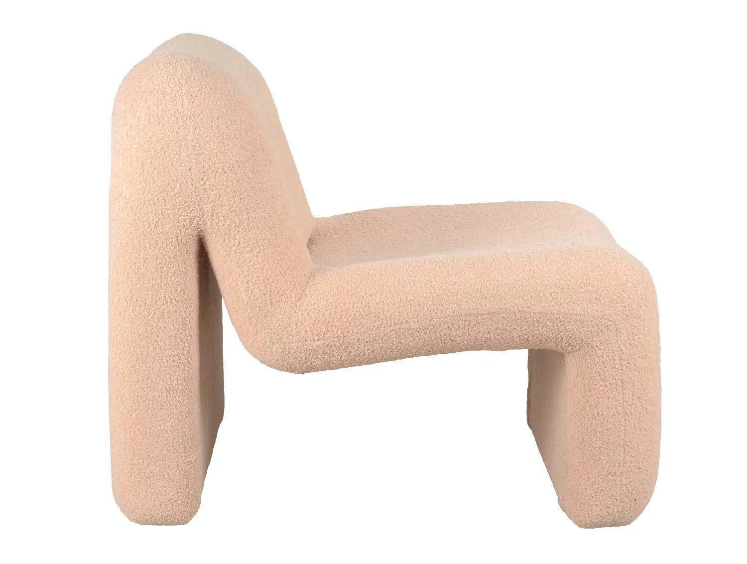 Chair Fuerza teddy curl sand brown - L 64 cm x H 44 cm x P 57