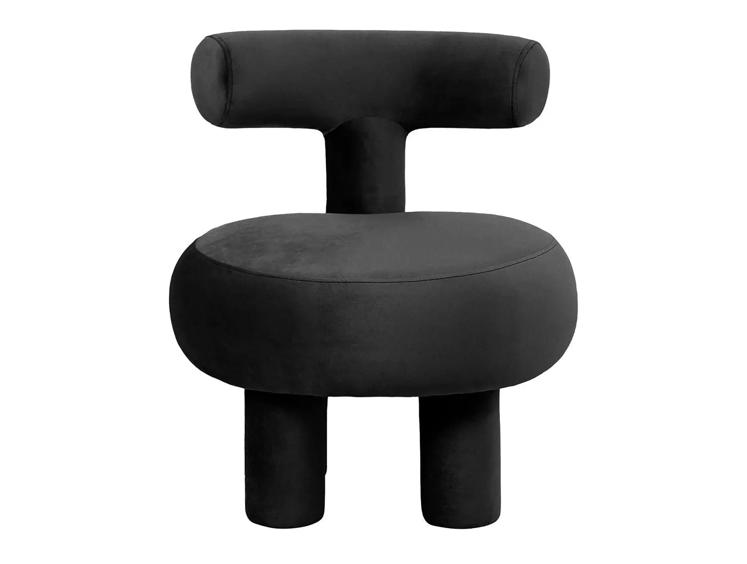 Chair Abrazo velvet black -  L 58 cm x H 67 