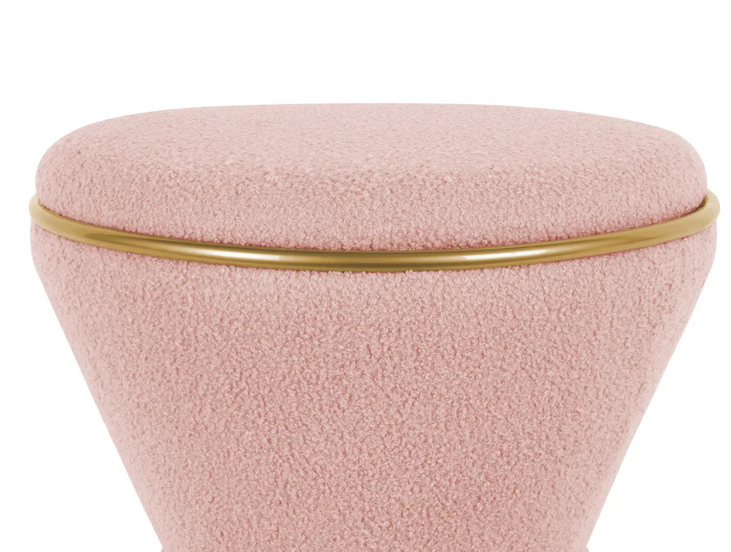 Pouf Gustar teddy curl soft pink -  L 39 cm x H 43 cm x P 39