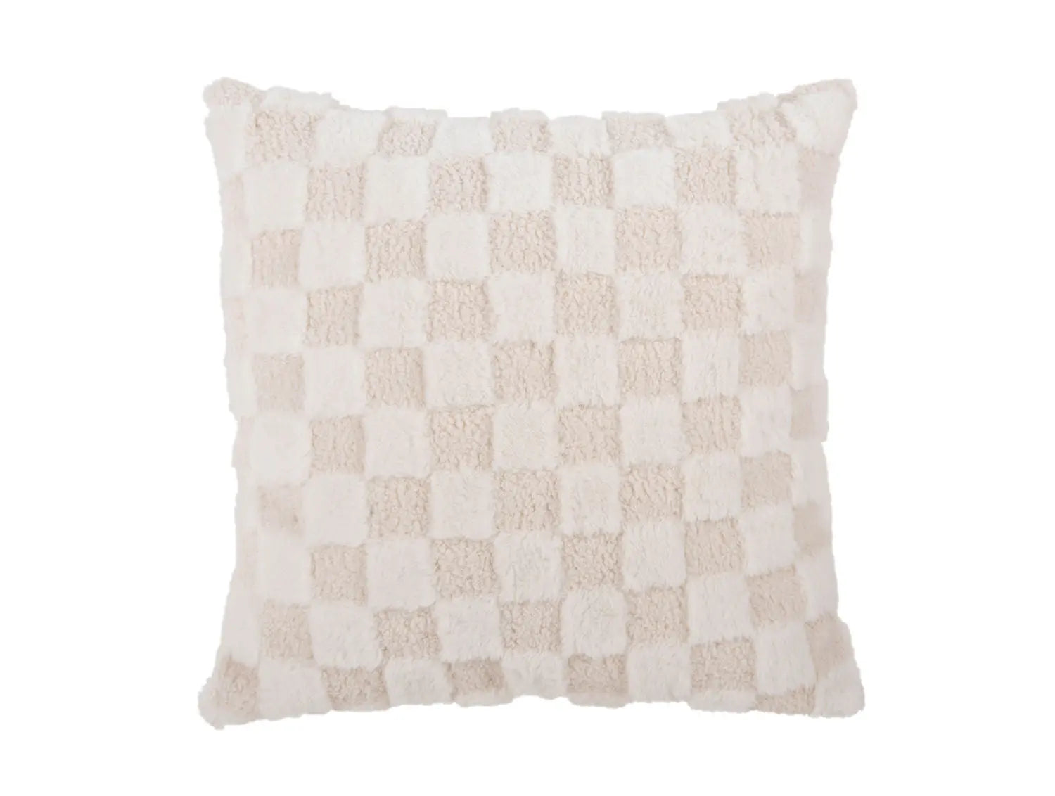Cushion Checker white w. sand brown