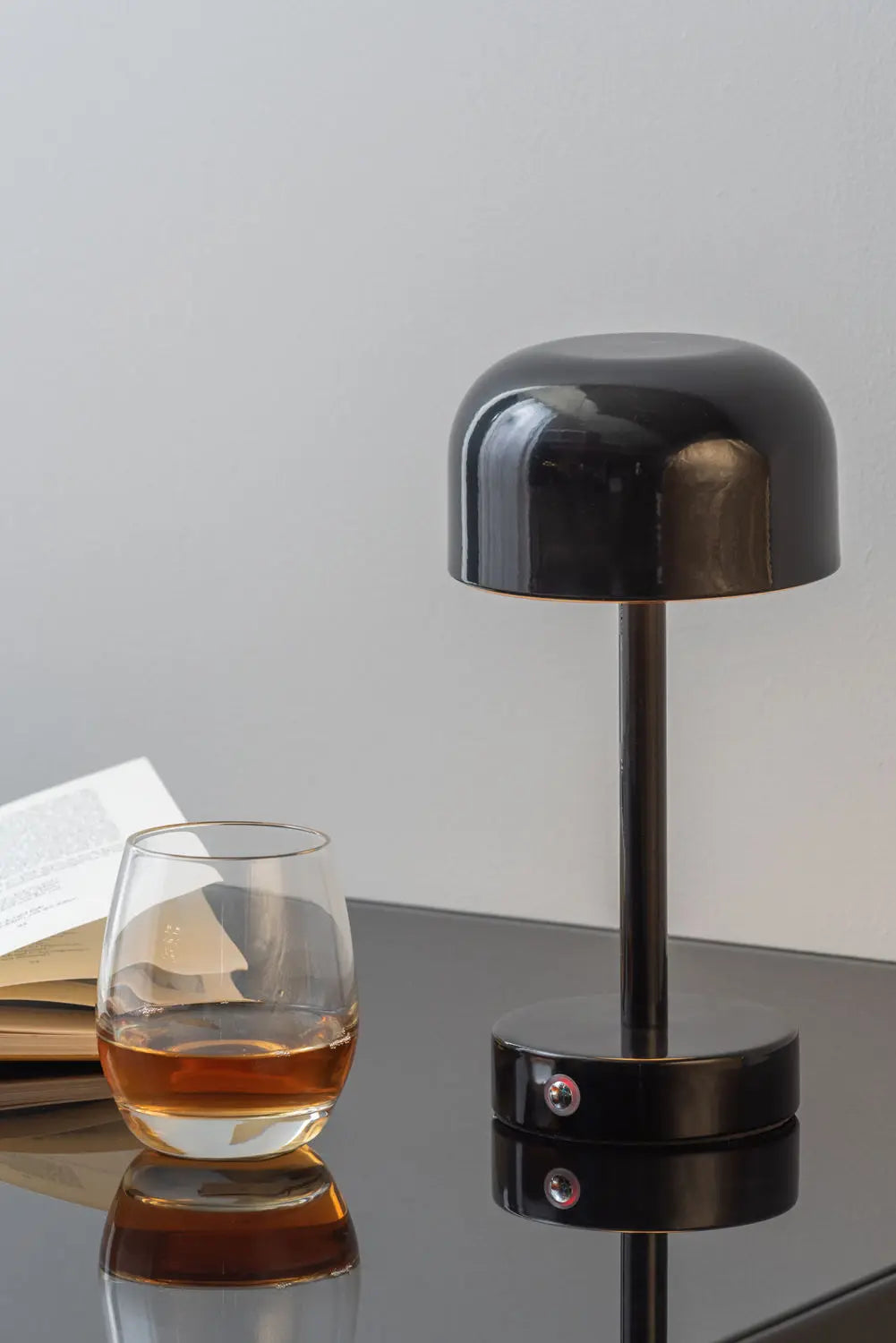 Table lamp James LED iron shiny black