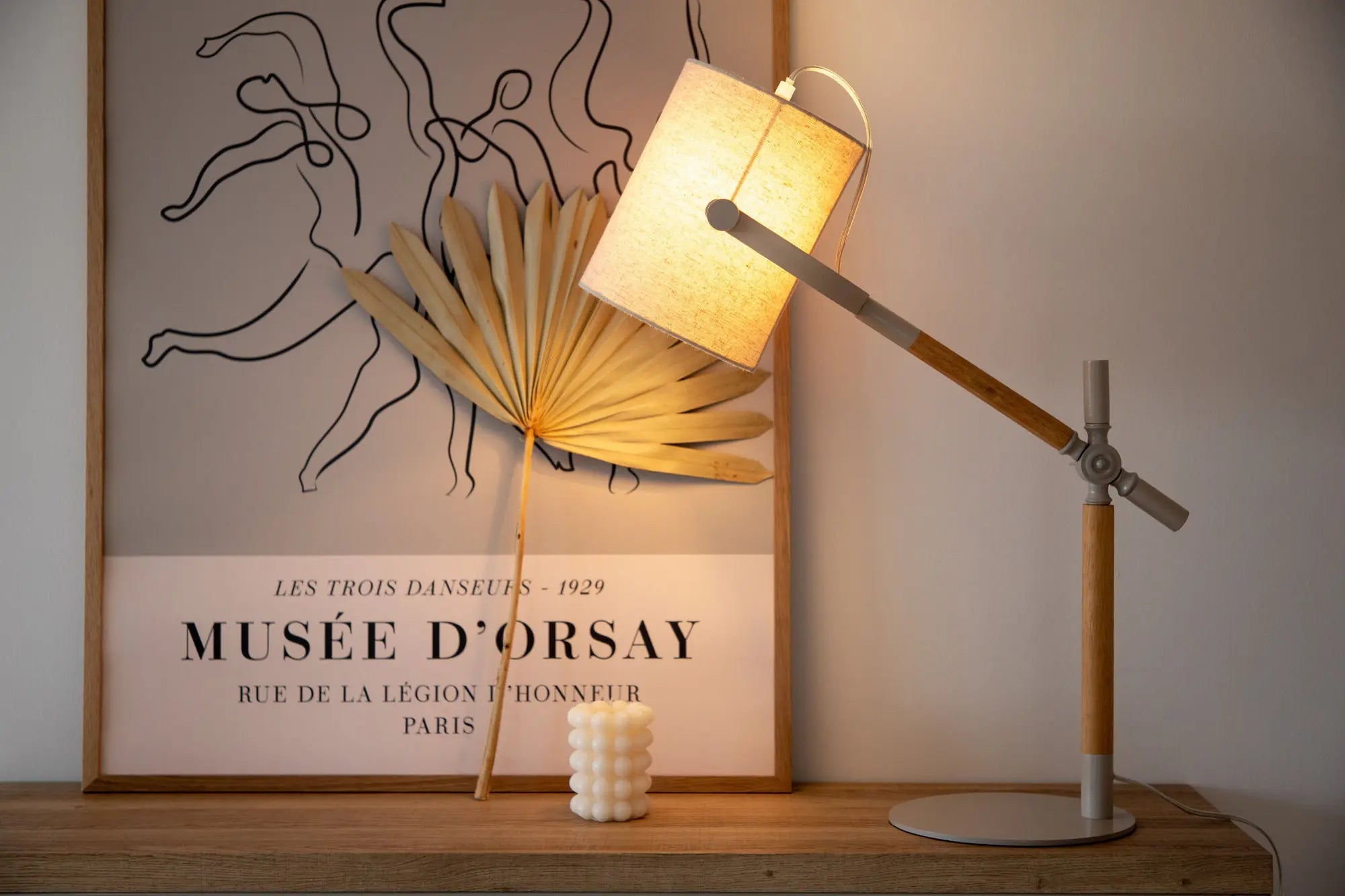 Lampe de table Dennis - 66x50,5x23 - Polyester Lin