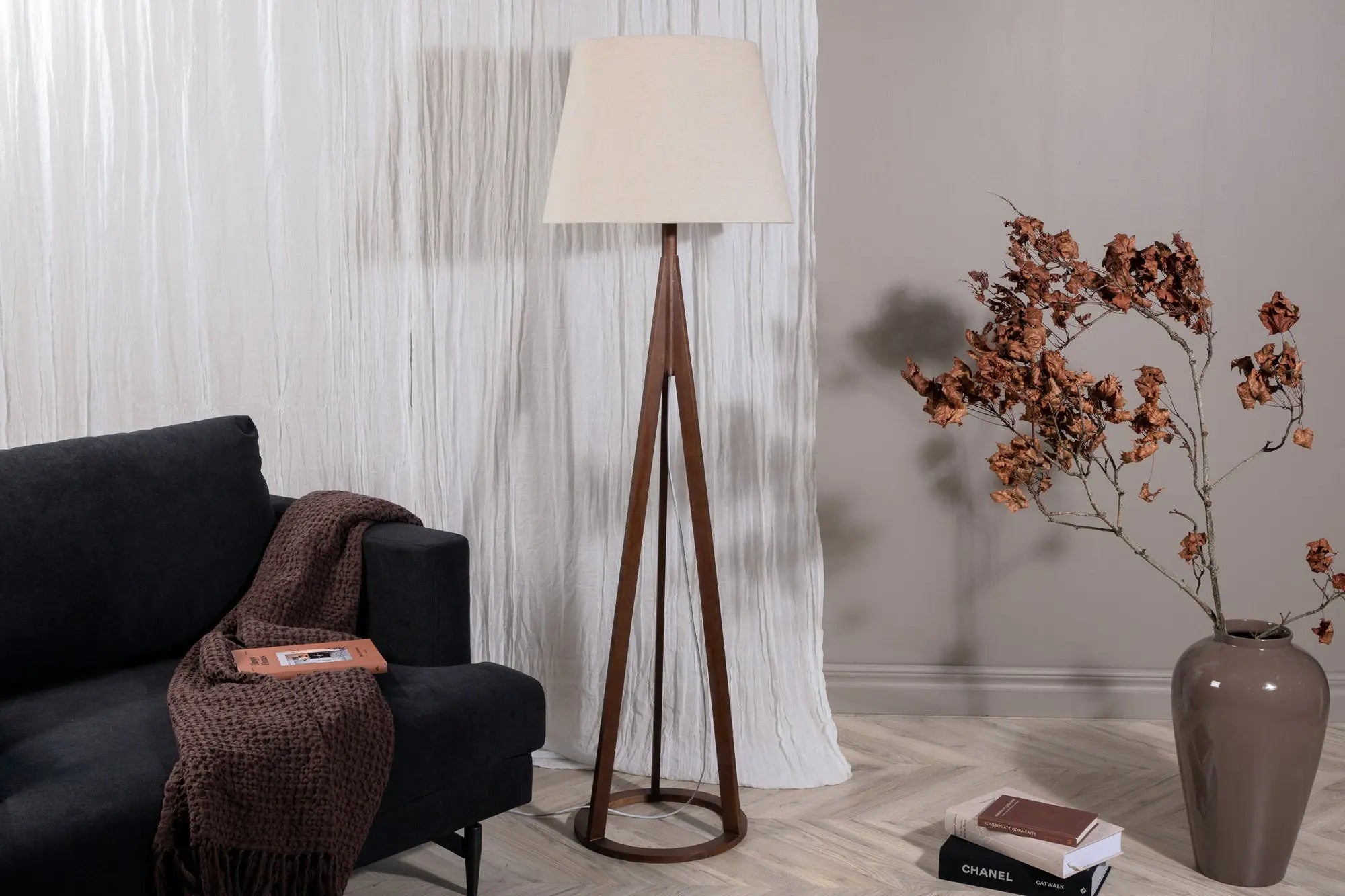 Lampadaire Kona - 160x51x51 - Polyester Lin