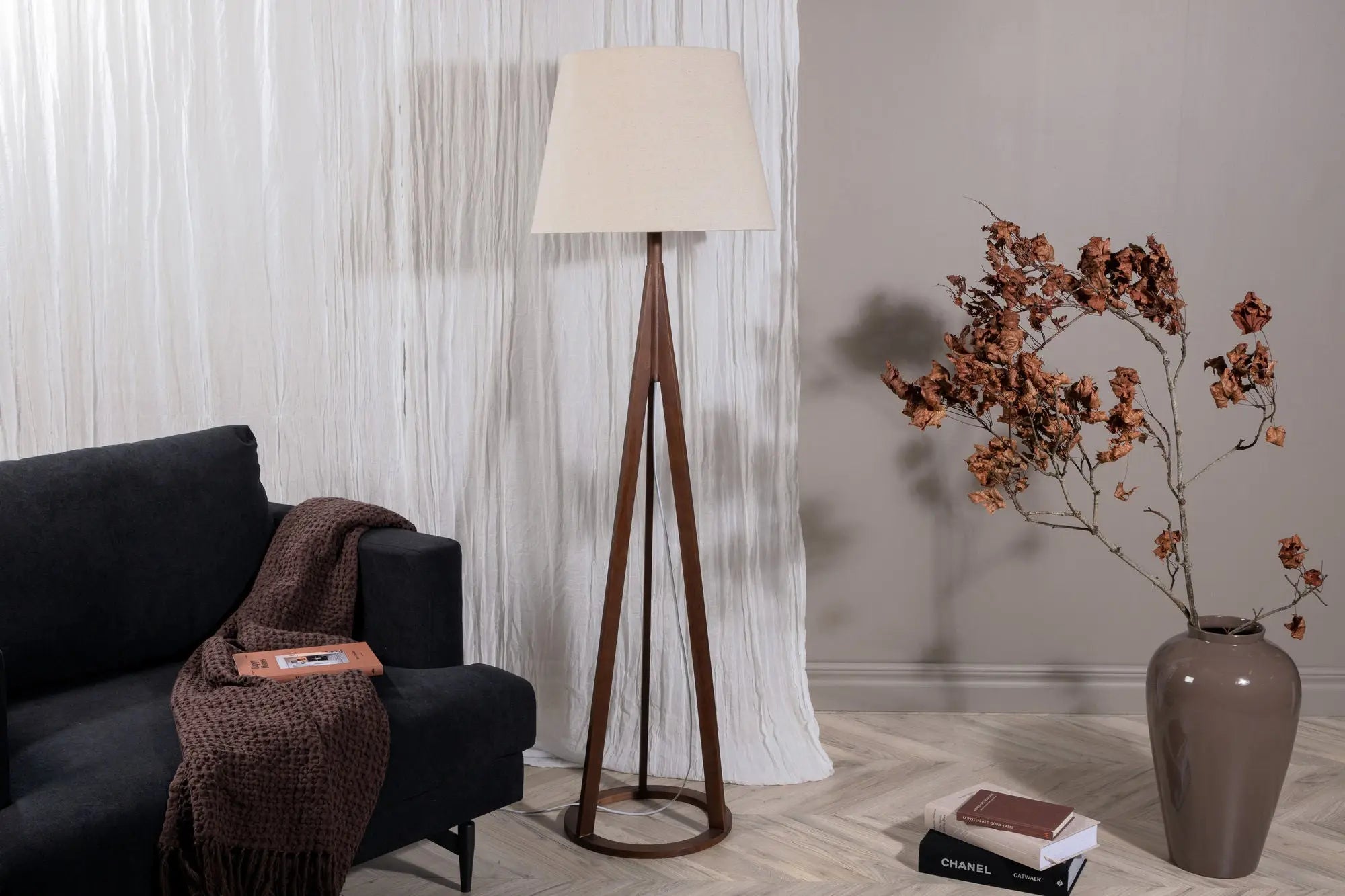 Lampadaire Kona - 160x51x51 - Polyester Lin
