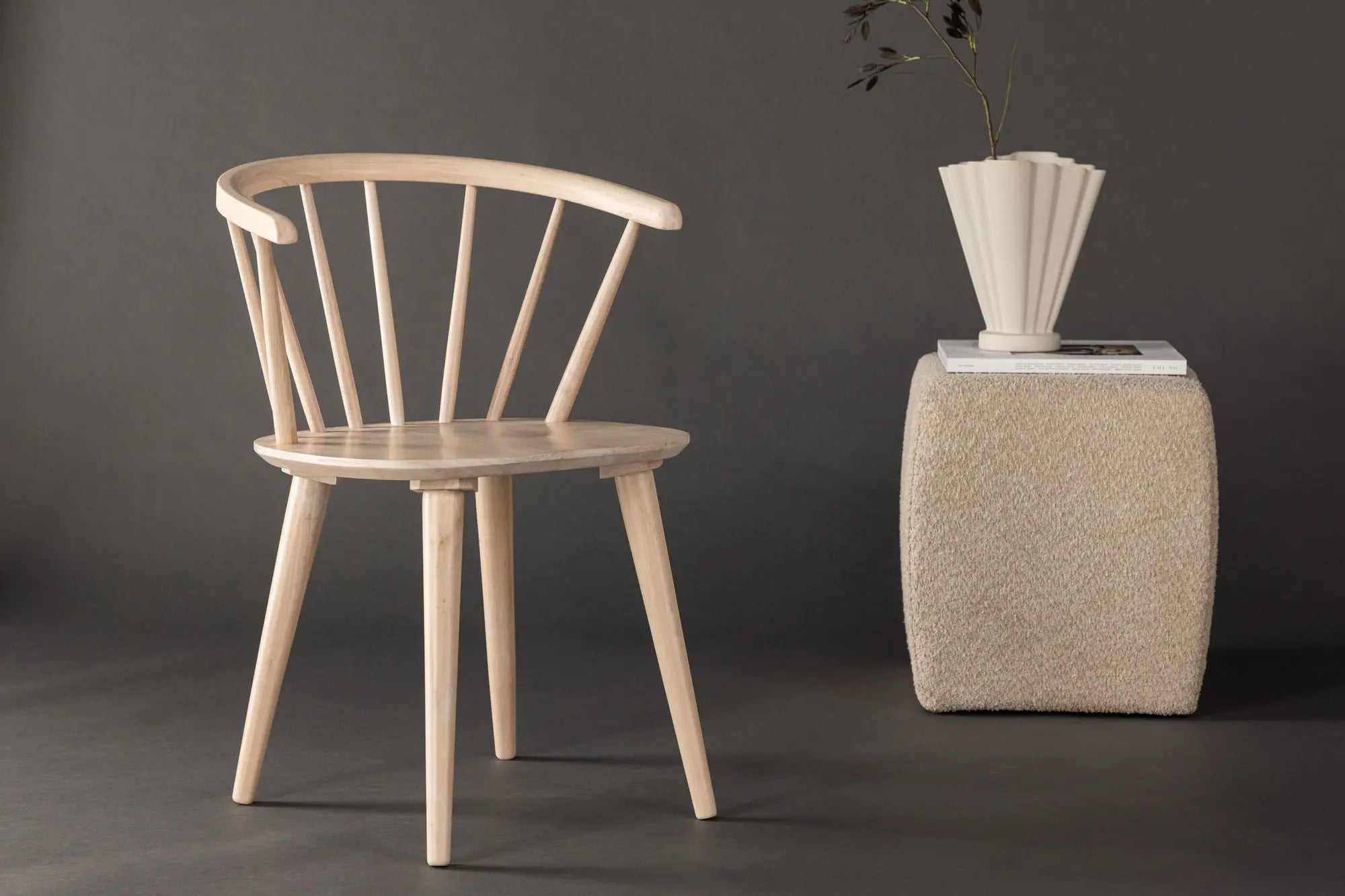 Lot de 2 chaises de salle à manger Bobby - 53x55x76 - Hévéas