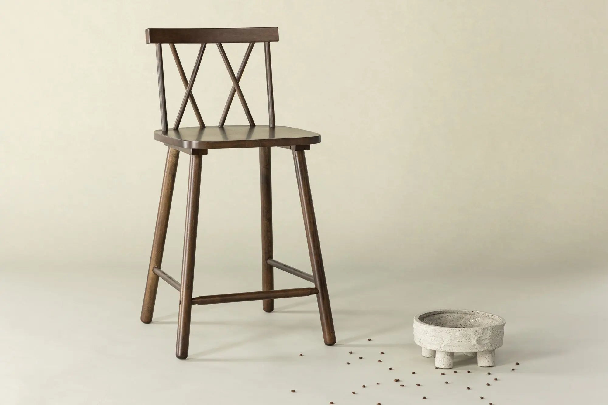 Lot de 2 tabourets de bar Mollöström - 44 x 43 x 90 - Hévéas