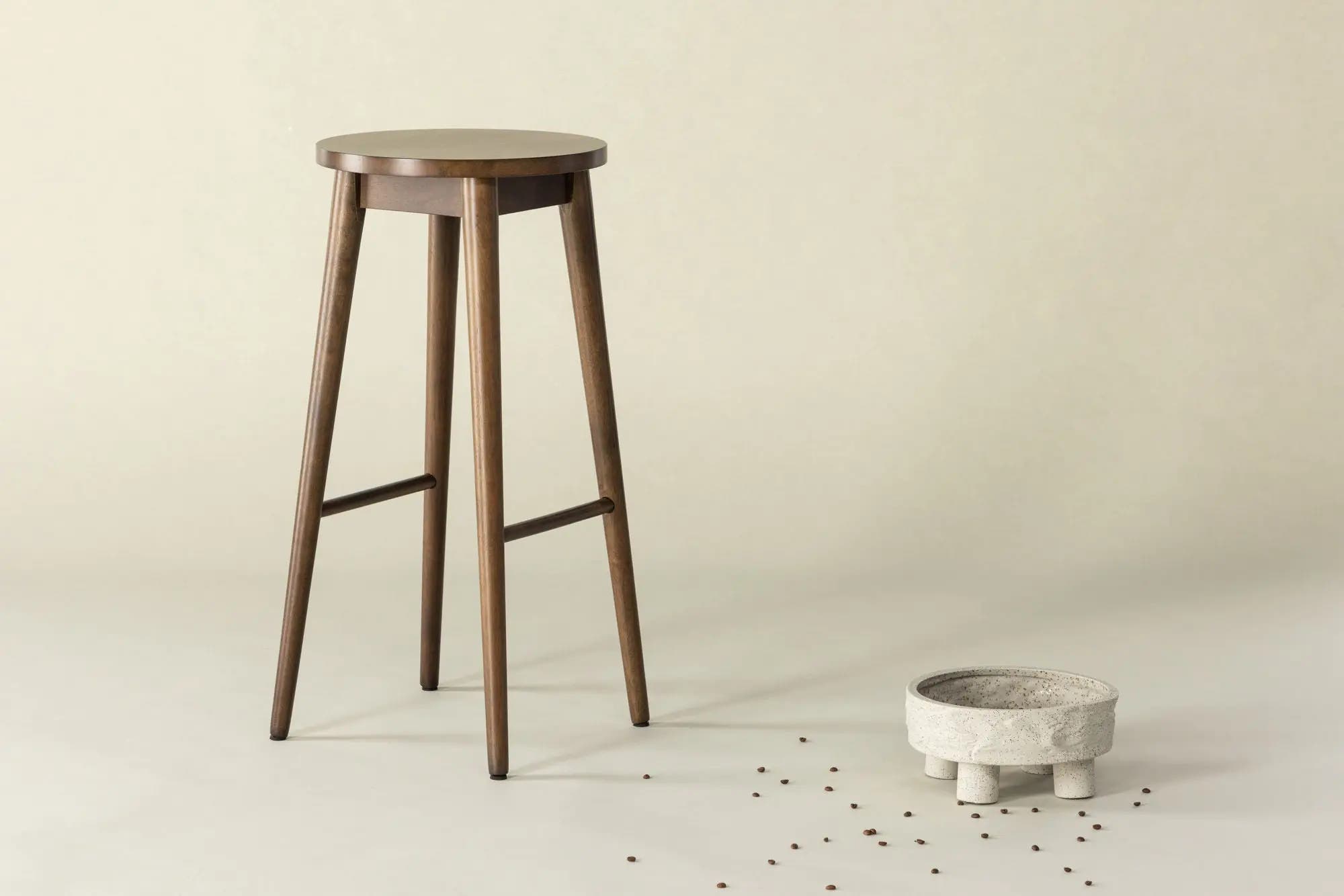 Lot de 2 tabourets de bar Mollösand - 36 x 36 x 75 - Hévéas