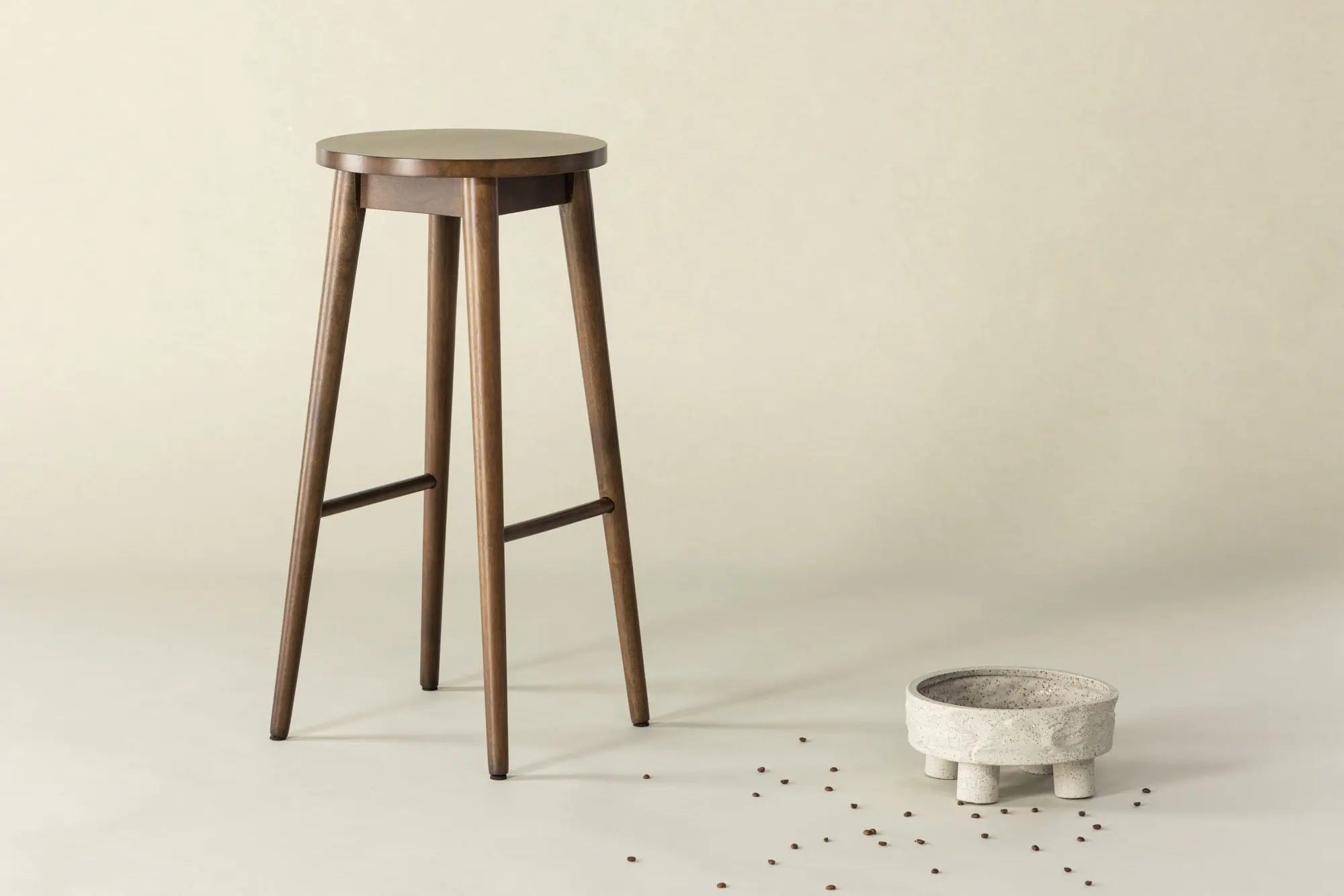 Lot de 2 tabourets de bar Mollösand - 36 x 36 x 75 - Hévéas