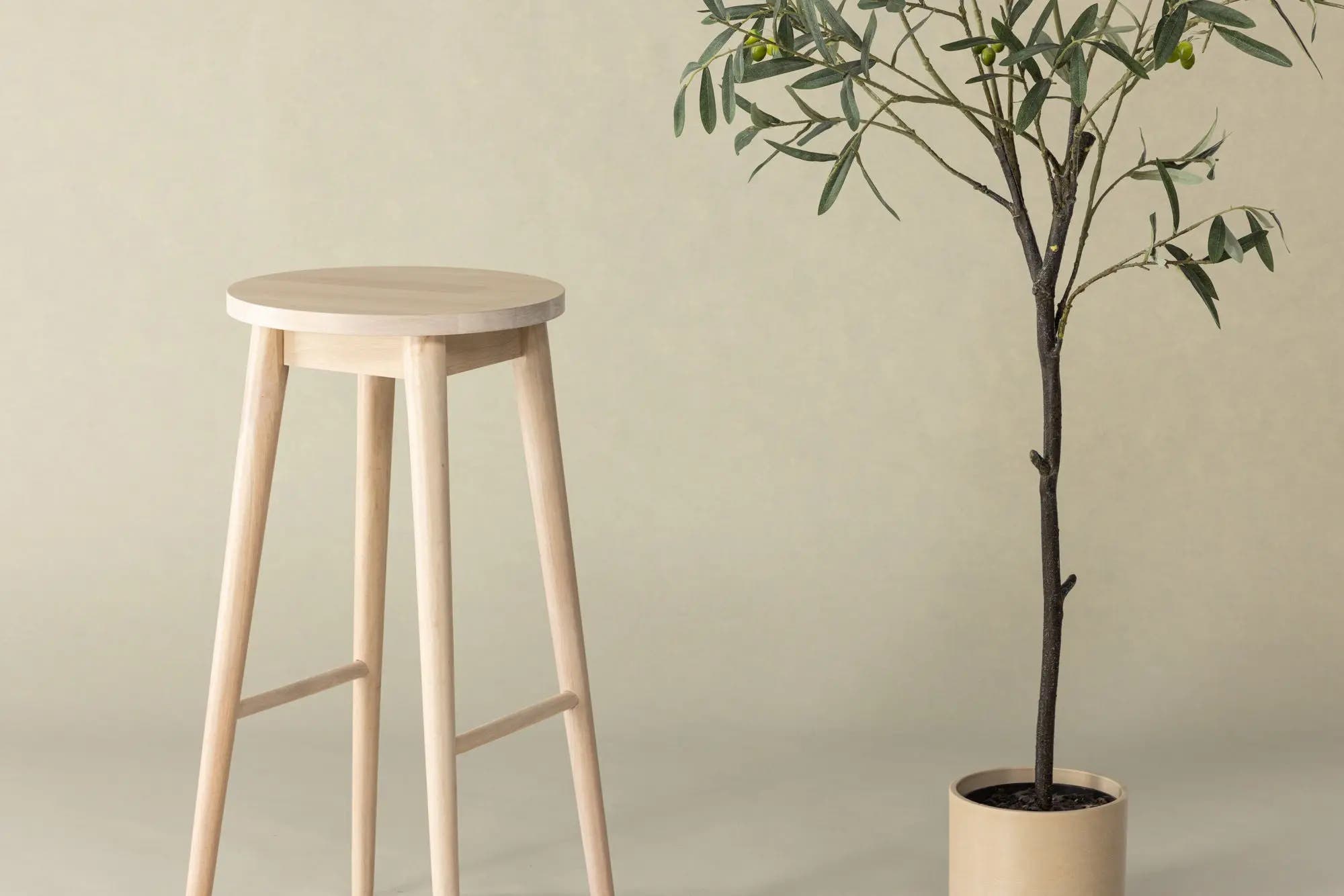 Lot de 2 tabourets de bar Mollösand - 36 x 36 x 75 - Hévéas